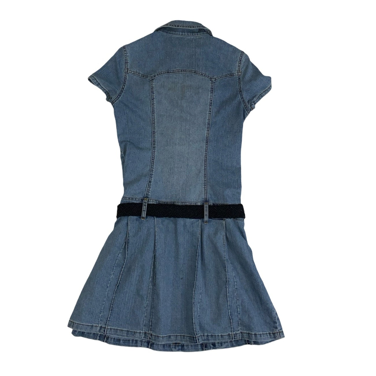 Vintage 2005 ‘Firhine Denim’ Blue Drop Waist Mini Denim Dress 10