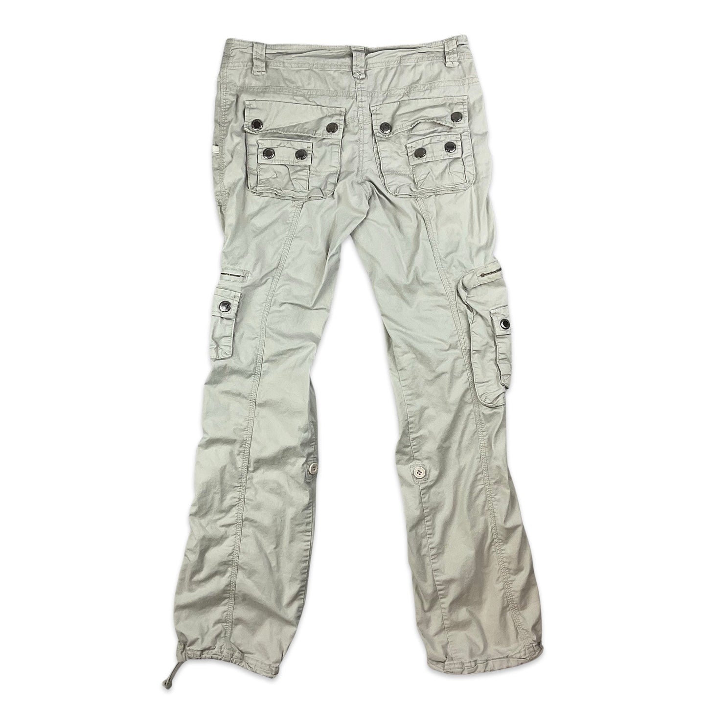 Y2K Beige Low Rise Cargo Trousers 10