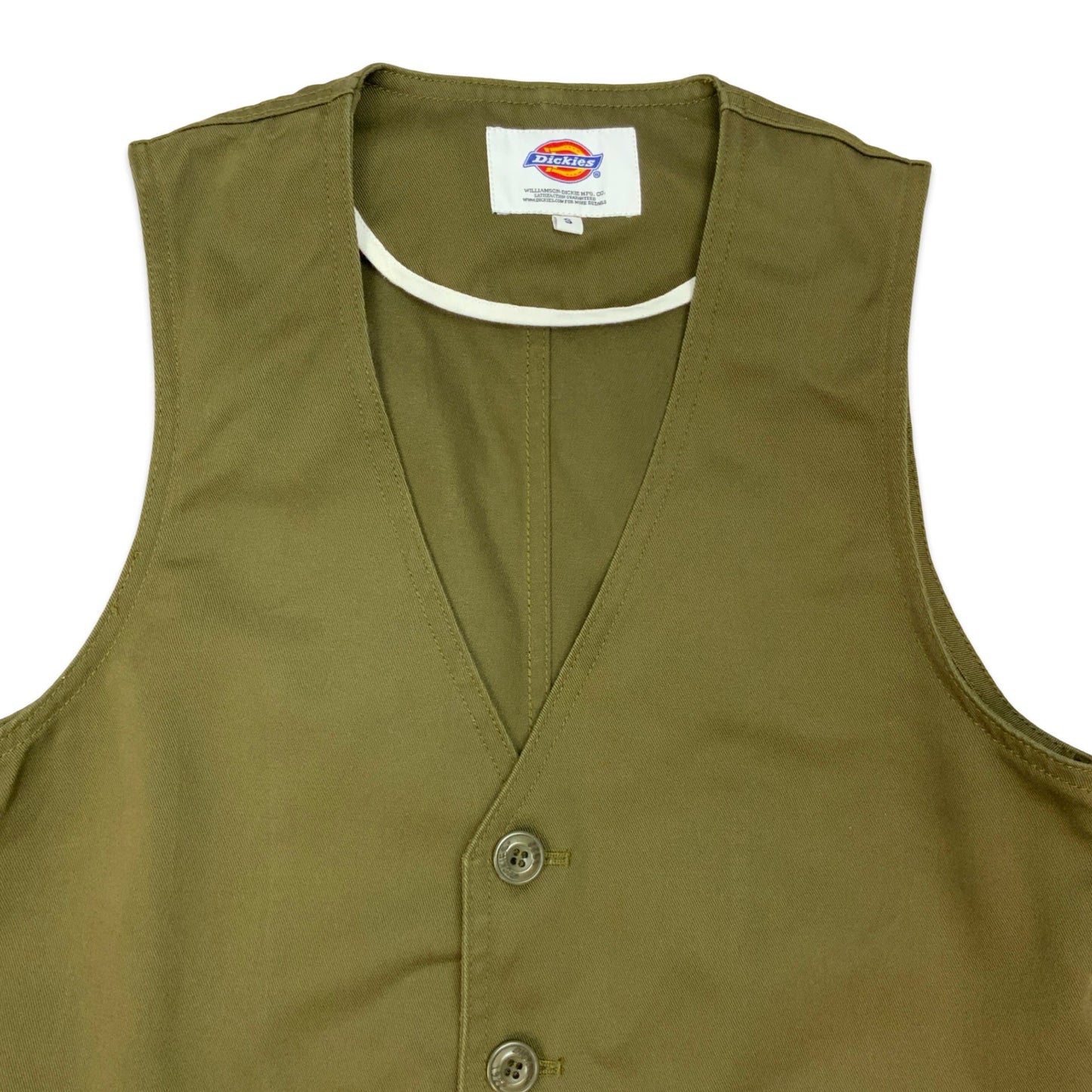 Vintage Dickies Green Utility Workwear Waistcoat Pockets XS S