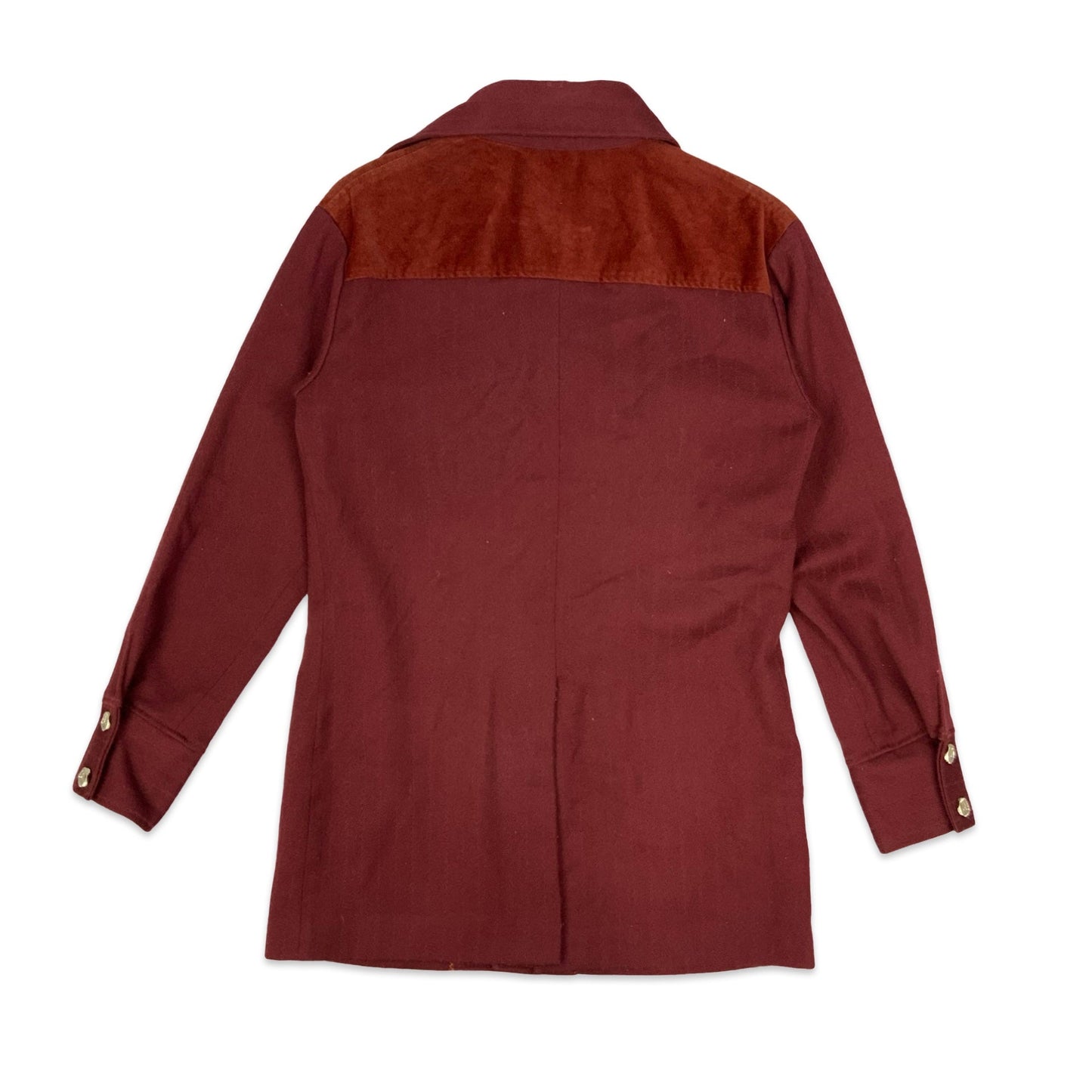 Vintage Burgundy Wool Coat 14