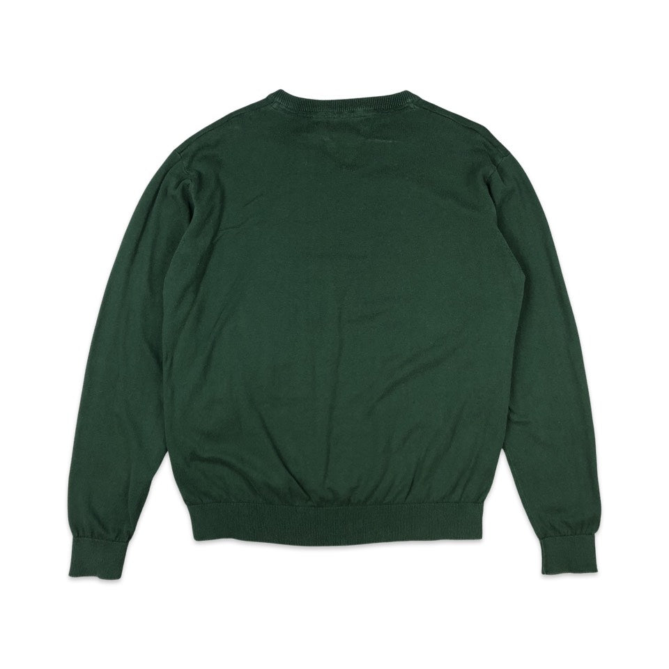 Pierre Cardin Green V Neck Knit Jumper L