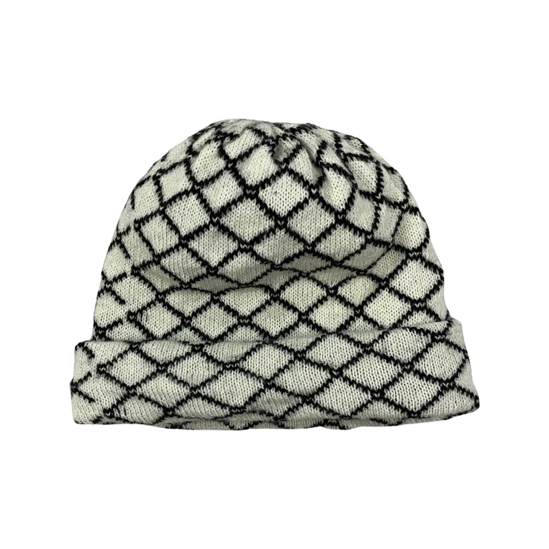 Vintage Checked Pattern Knitted Wool Hat