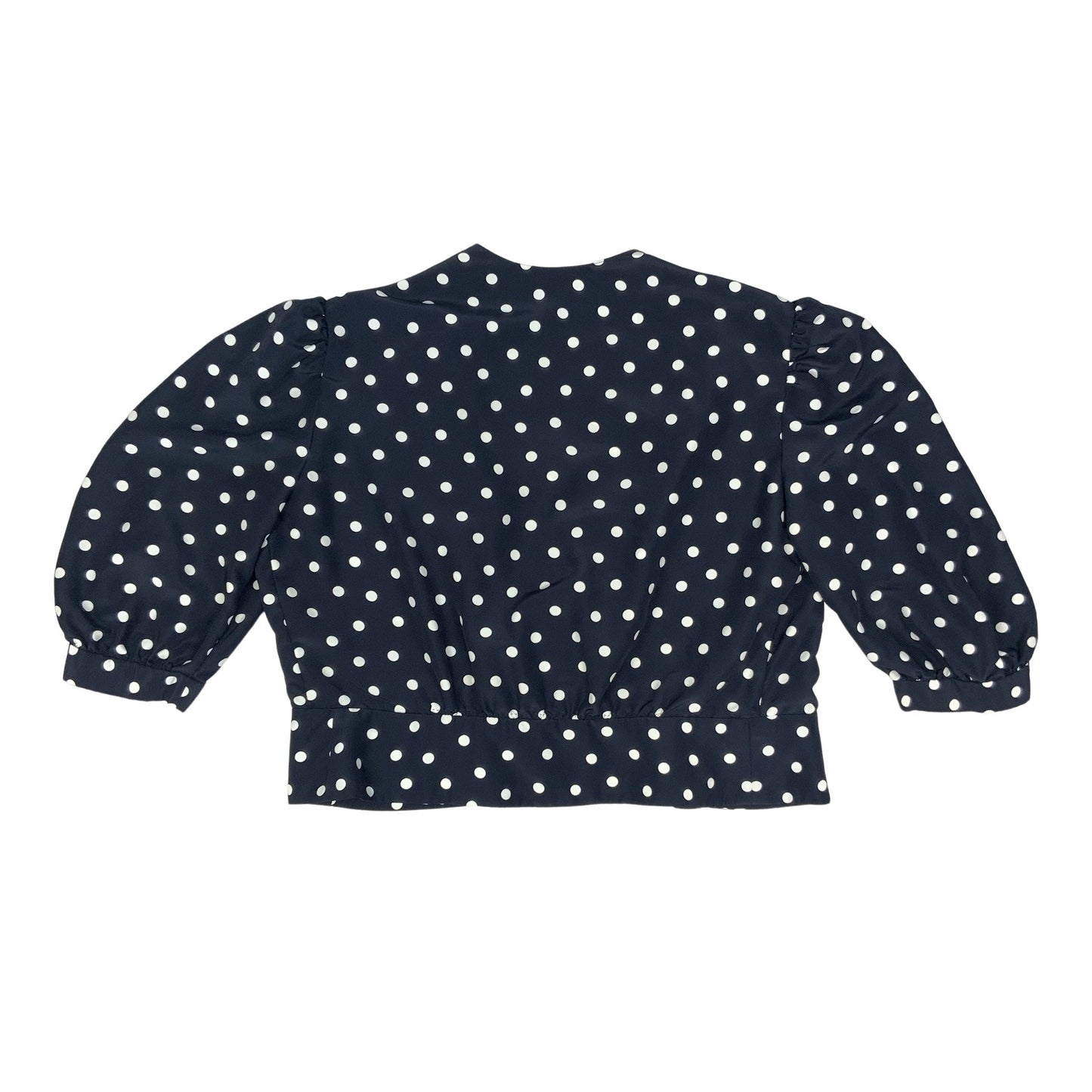 Vintage Navy & White Polka Dot Cropped Blouse 16 18