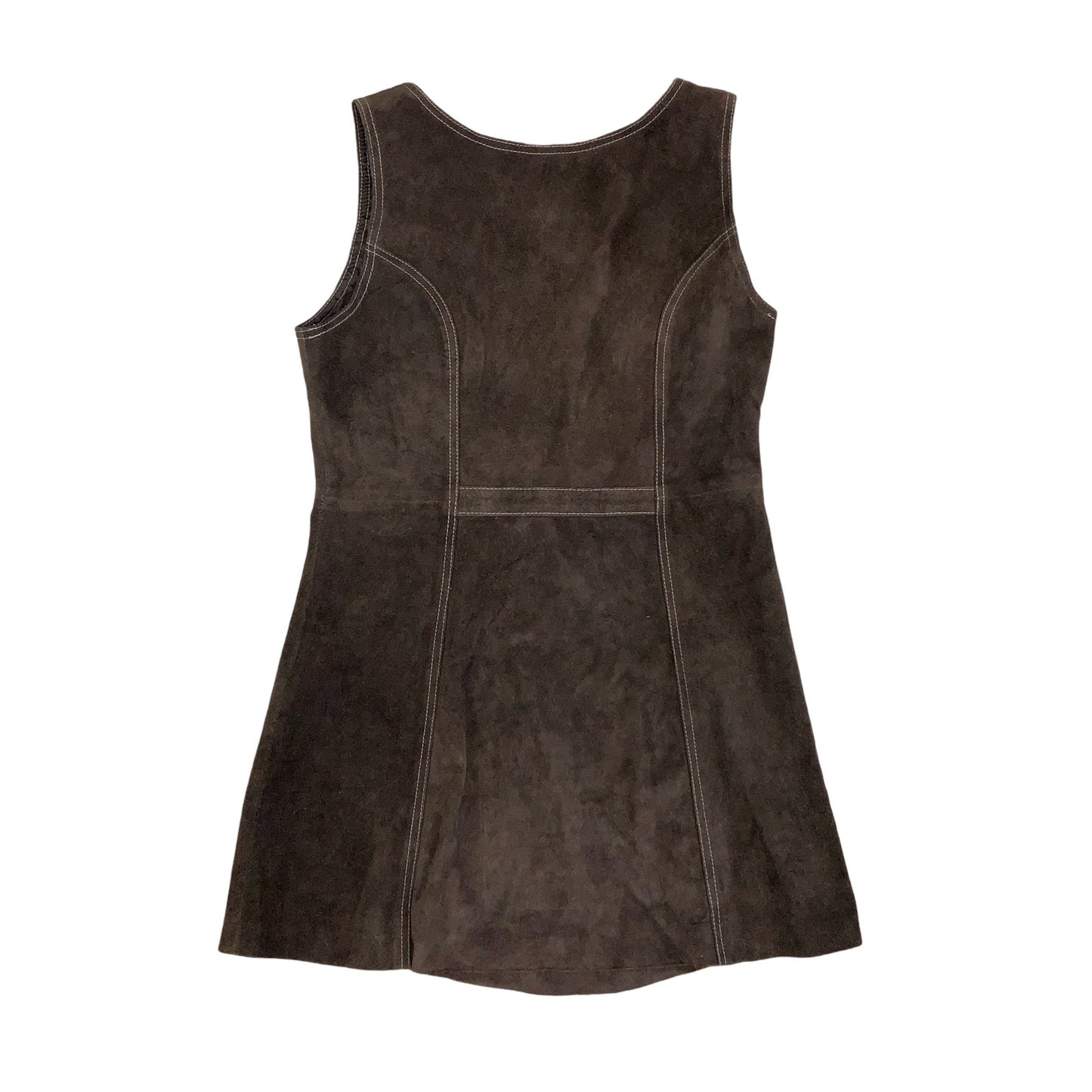 90s Y2K ‘Rocky’ Original Wear Brown Suede Sleeveless Mini Dress 10 12