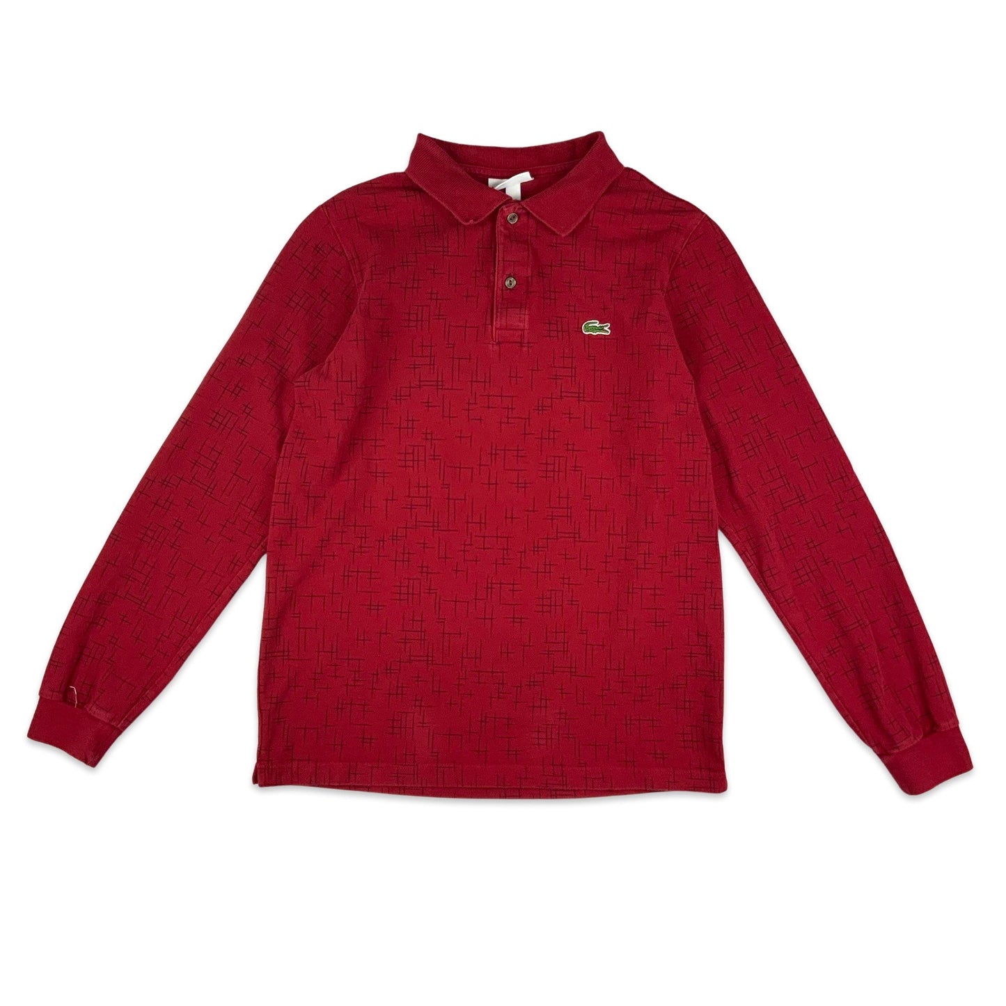 Preloved Red Lacoste Polo Shirt S M