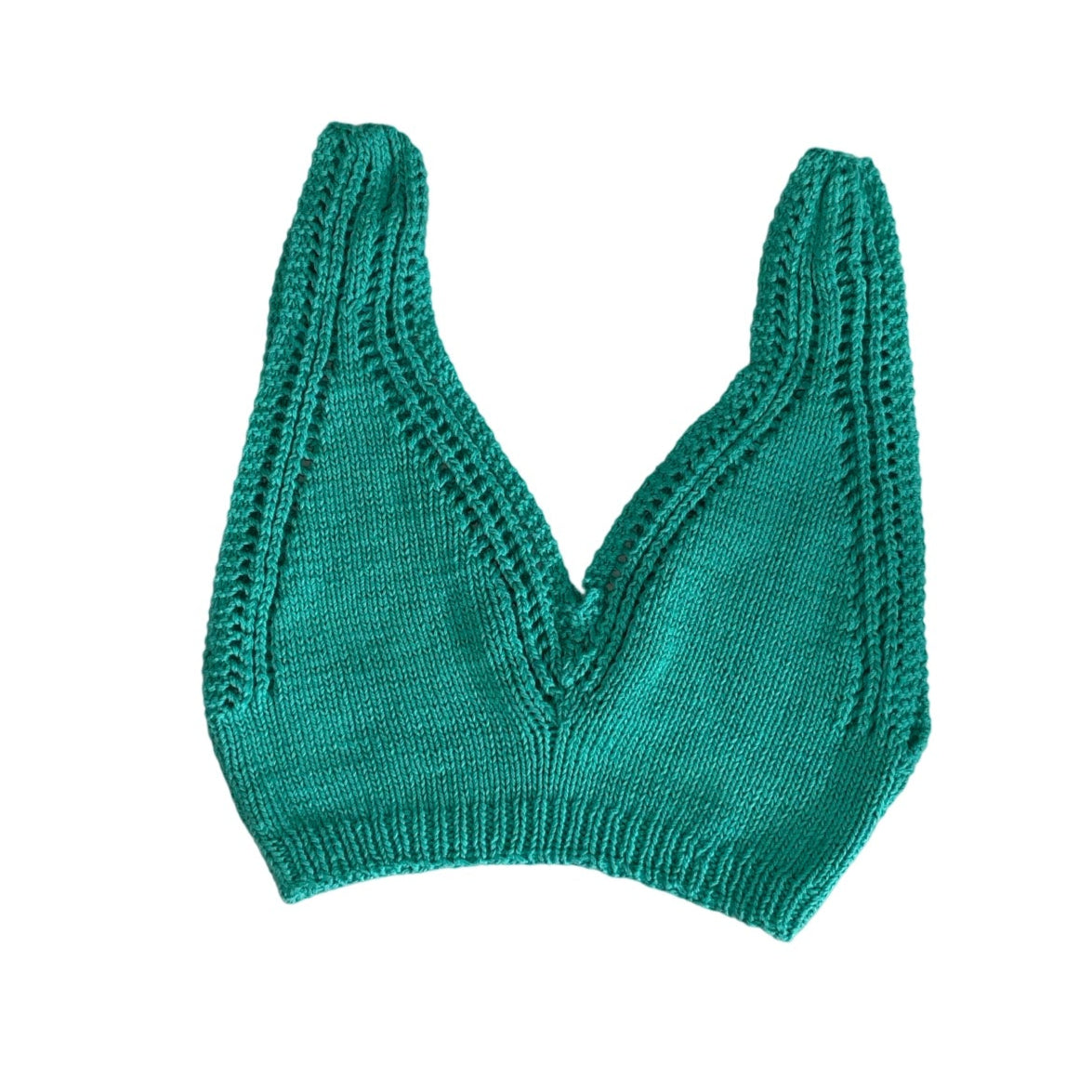 Vintage 90s Y2K Teal Green Crop Bralette Tank Top 6 XS