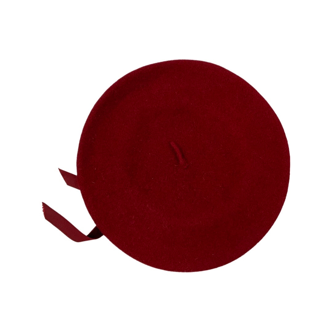 Vintage Red Velvet Ribbon Beret