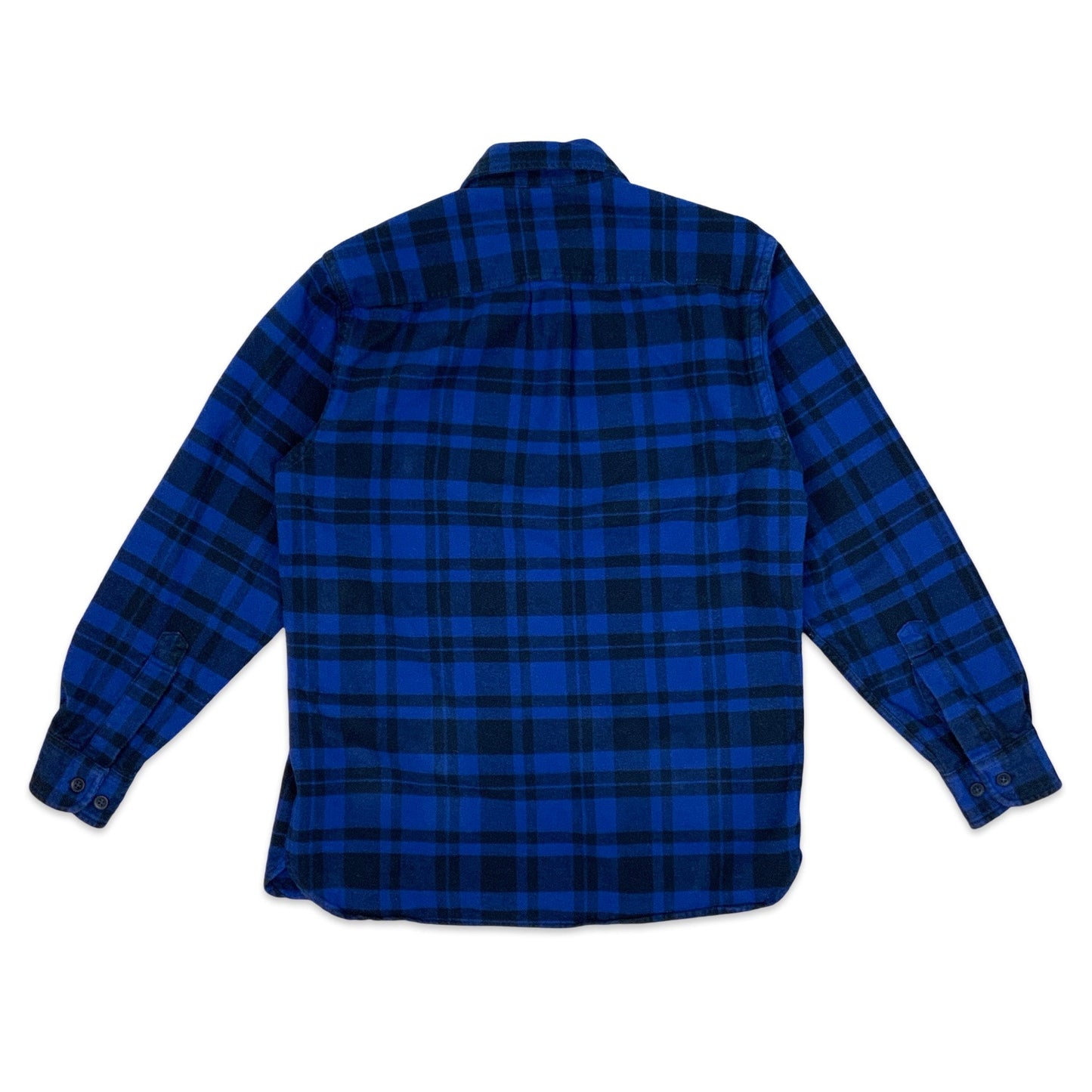 Vintage Black & Blue Plaid Flannel Shirt S M