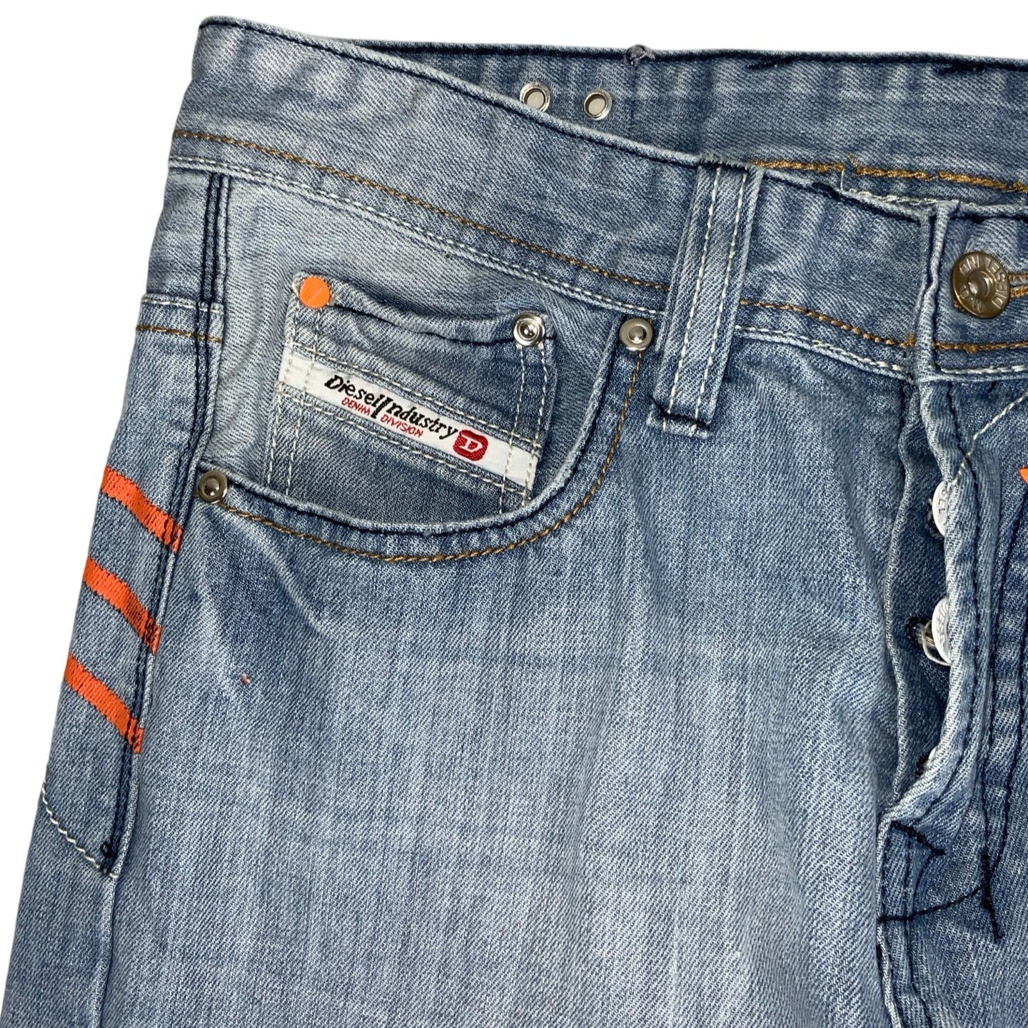 Vintage Diesel Industry Denim Division x Adidas Distressed Straight Leg Jeans 8