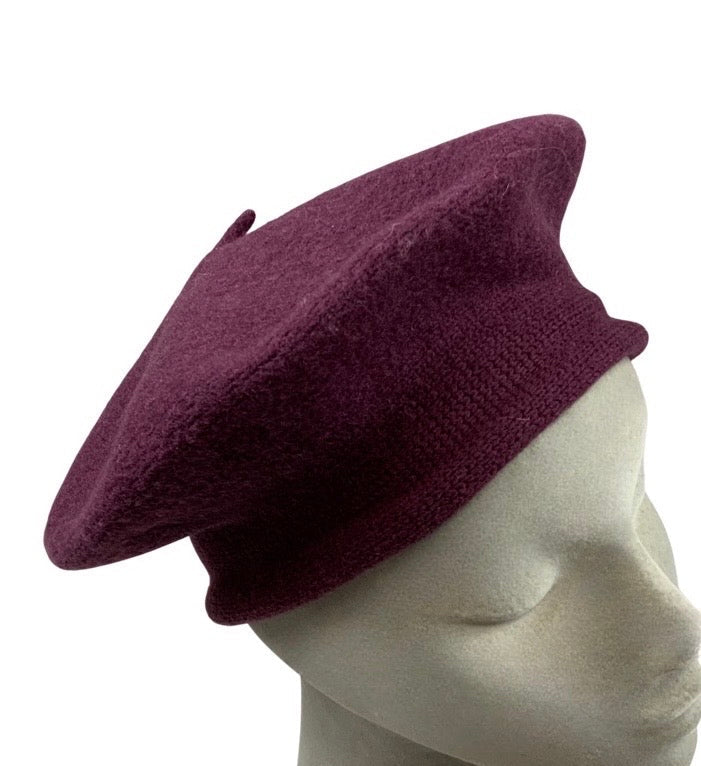 Vintage 80s Burgundy Beret