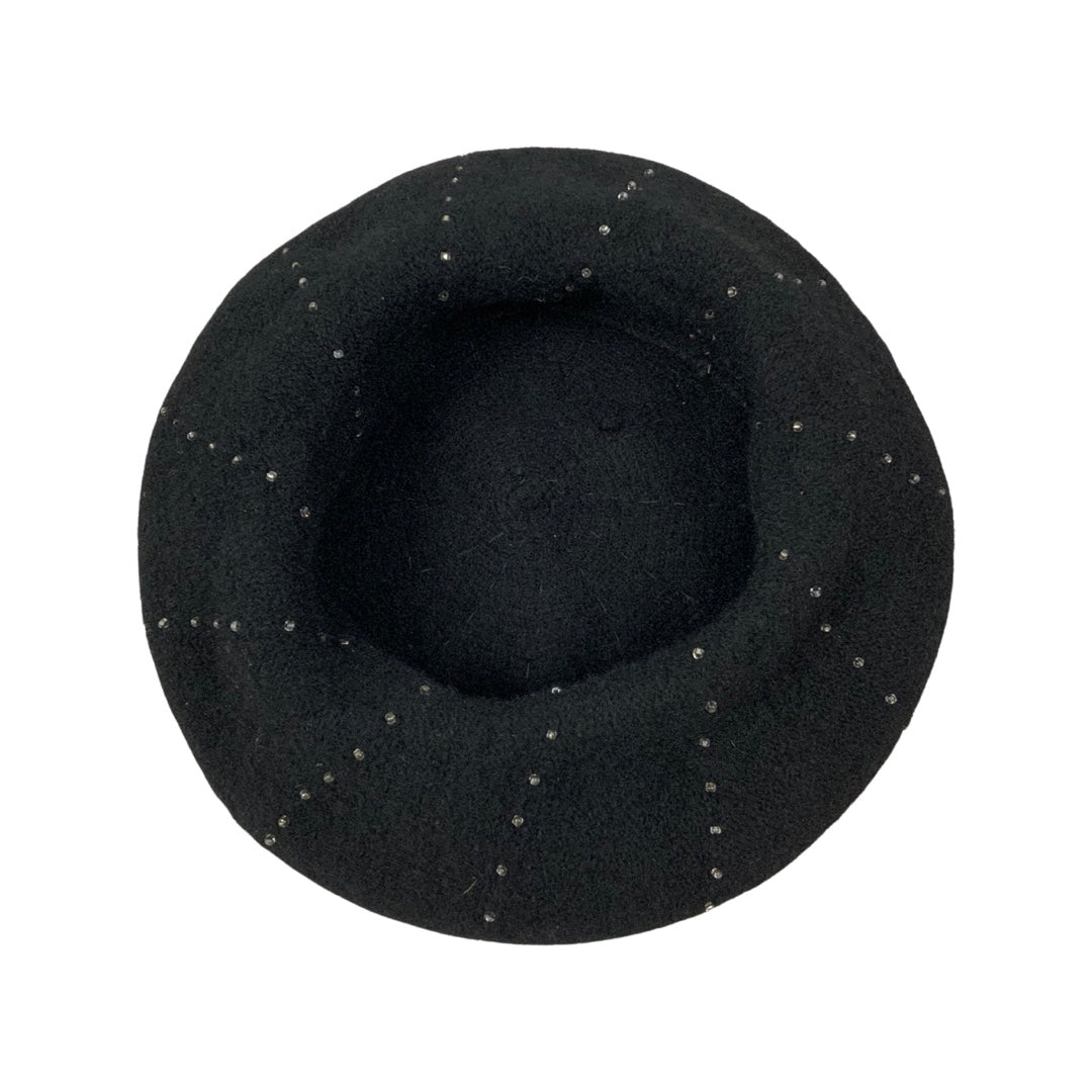 Vintage Beret Black Beaded