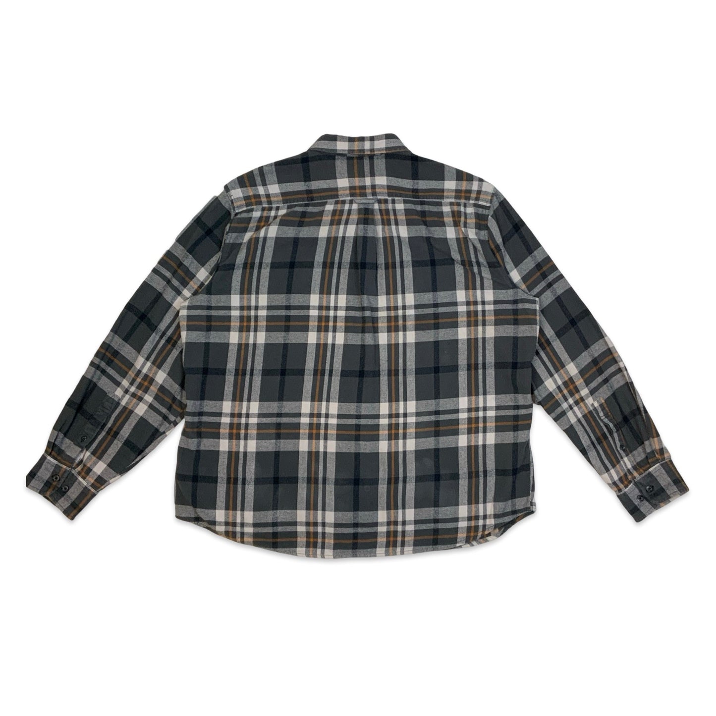 Y2K Woolrich Grey & Orange Plaid Flannel Shirt XXL