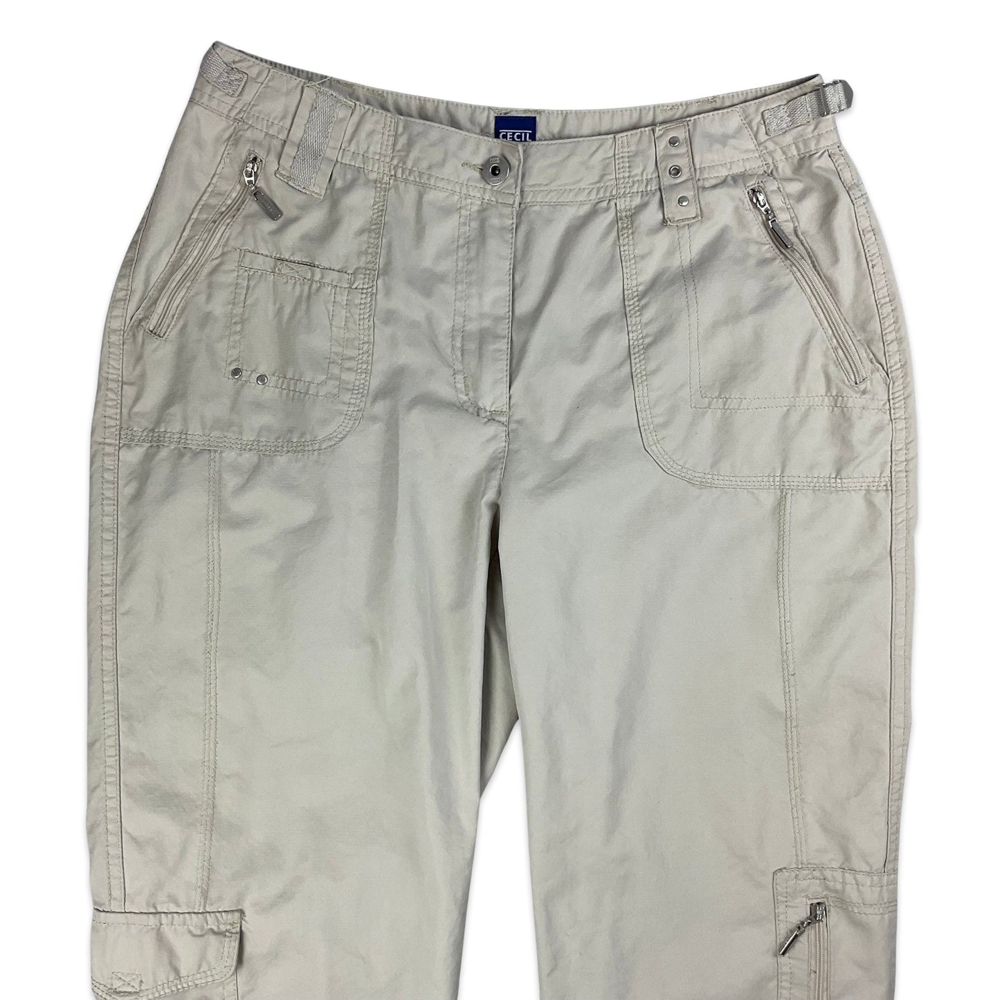 Y2K Beige Petite Leg Cargo Trousers 14