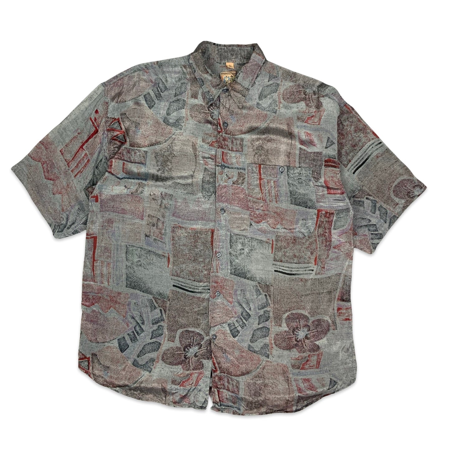 80s Silver & Red Shirt L