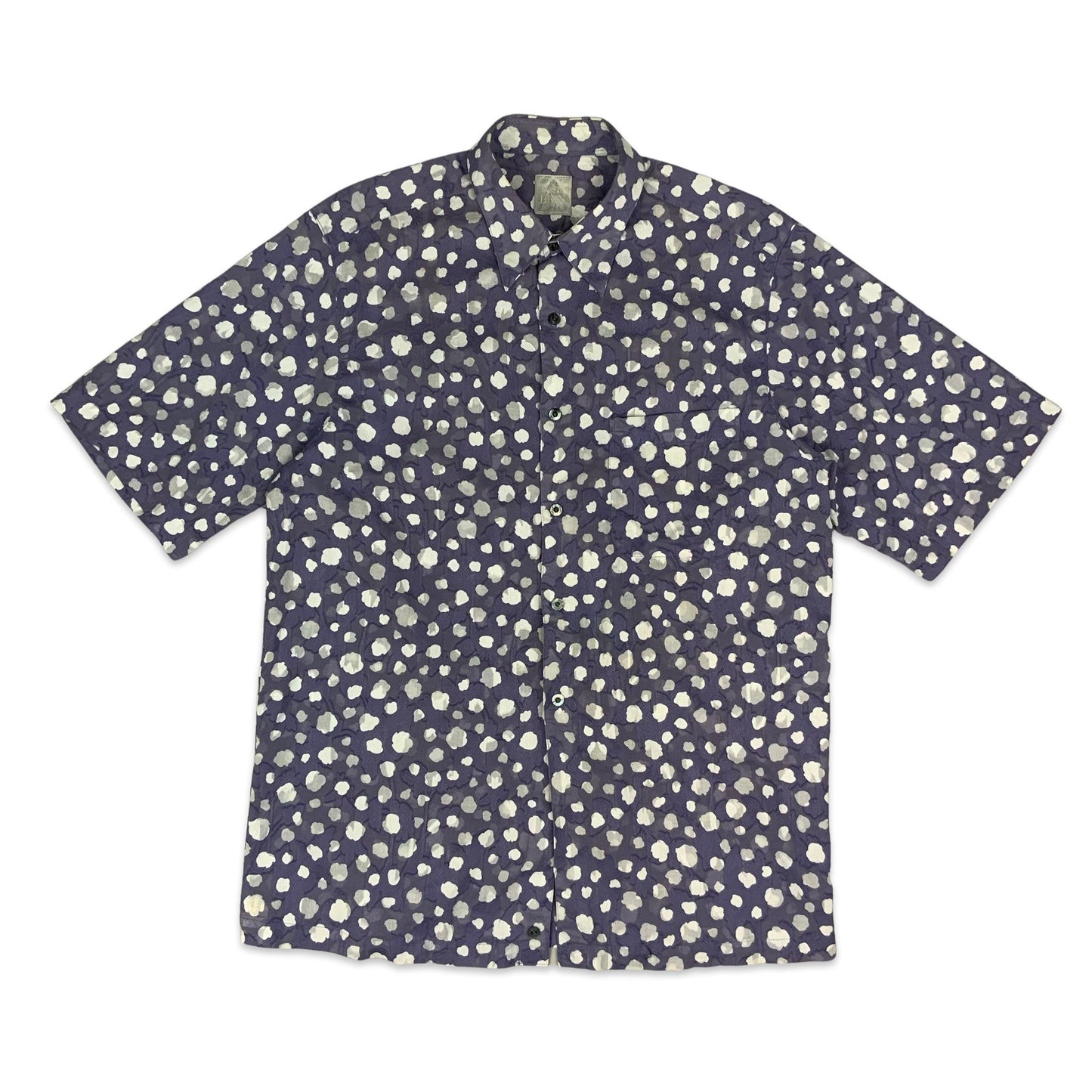 90s Y2K Lilac & White Shirt M L