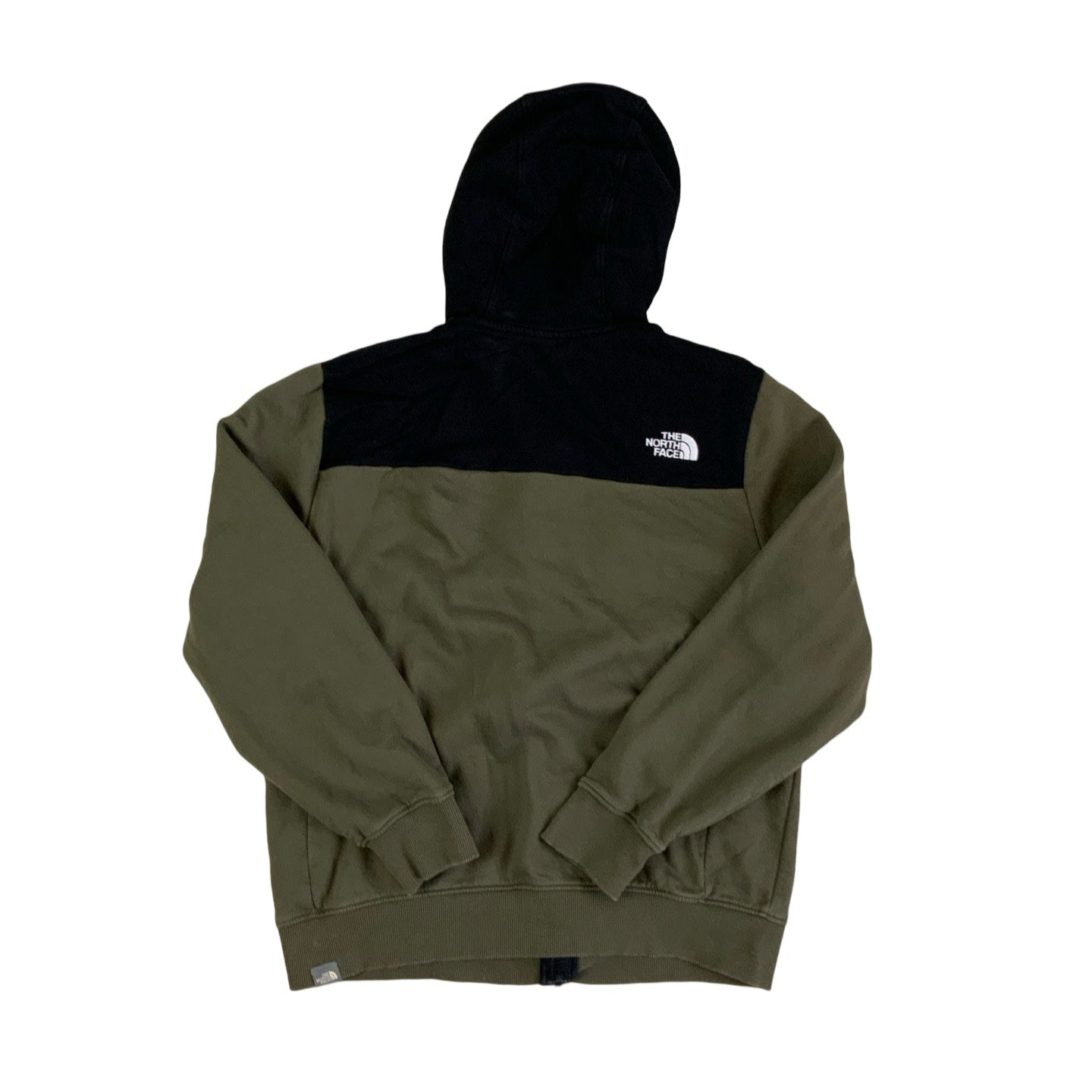 Vintage 'The North Face' Green Black Zip-UP Hoodie M L