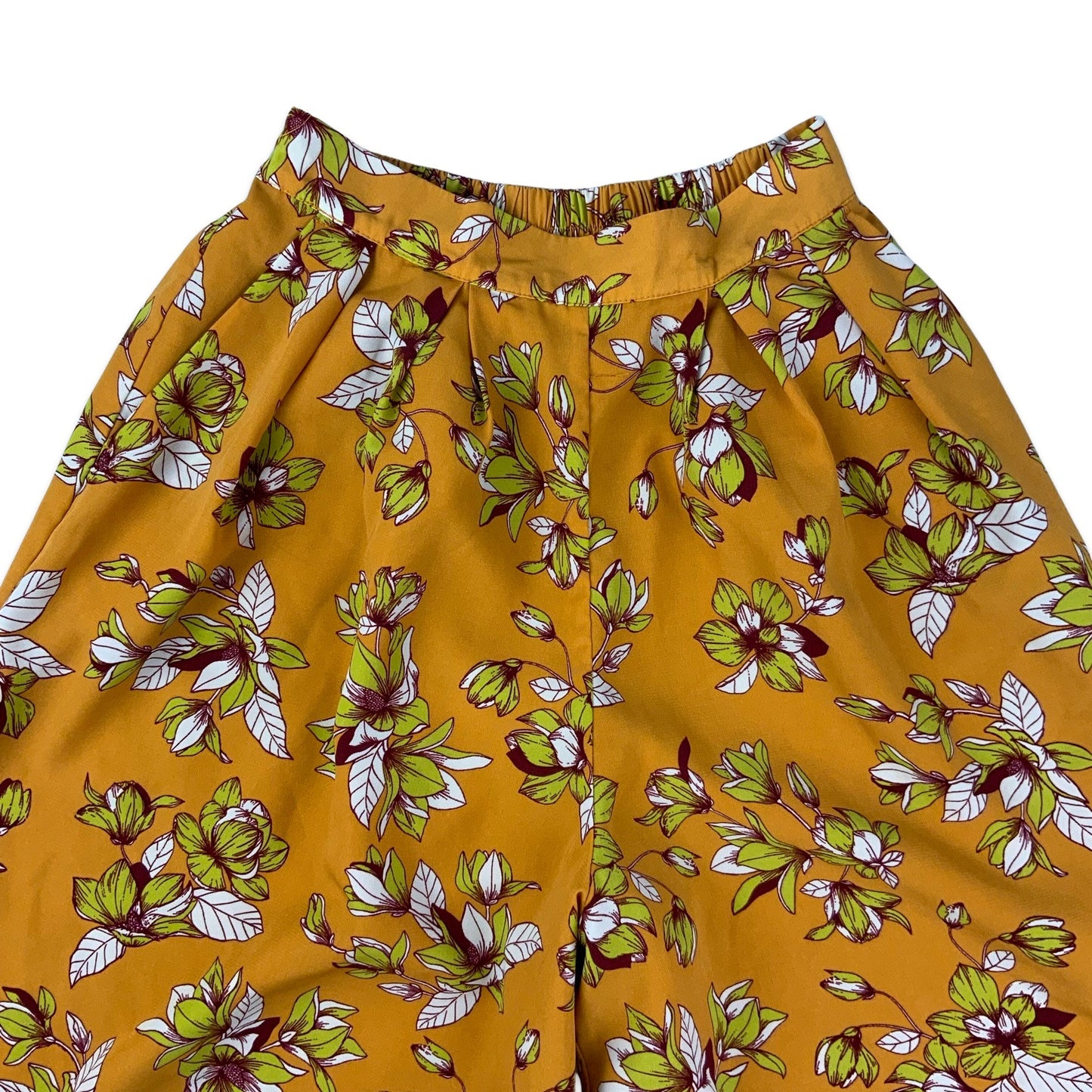 Vintage Orange Floral Culotte Trousers 6 8 10