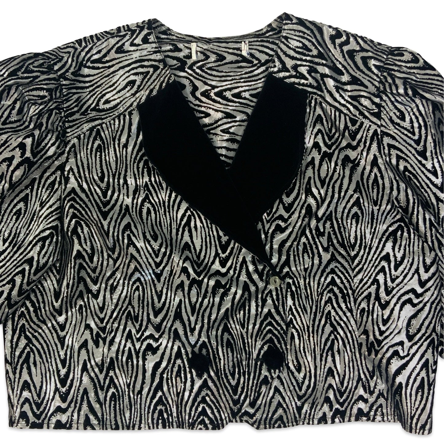 Vintage Black & Silver Cropped Jacket 16