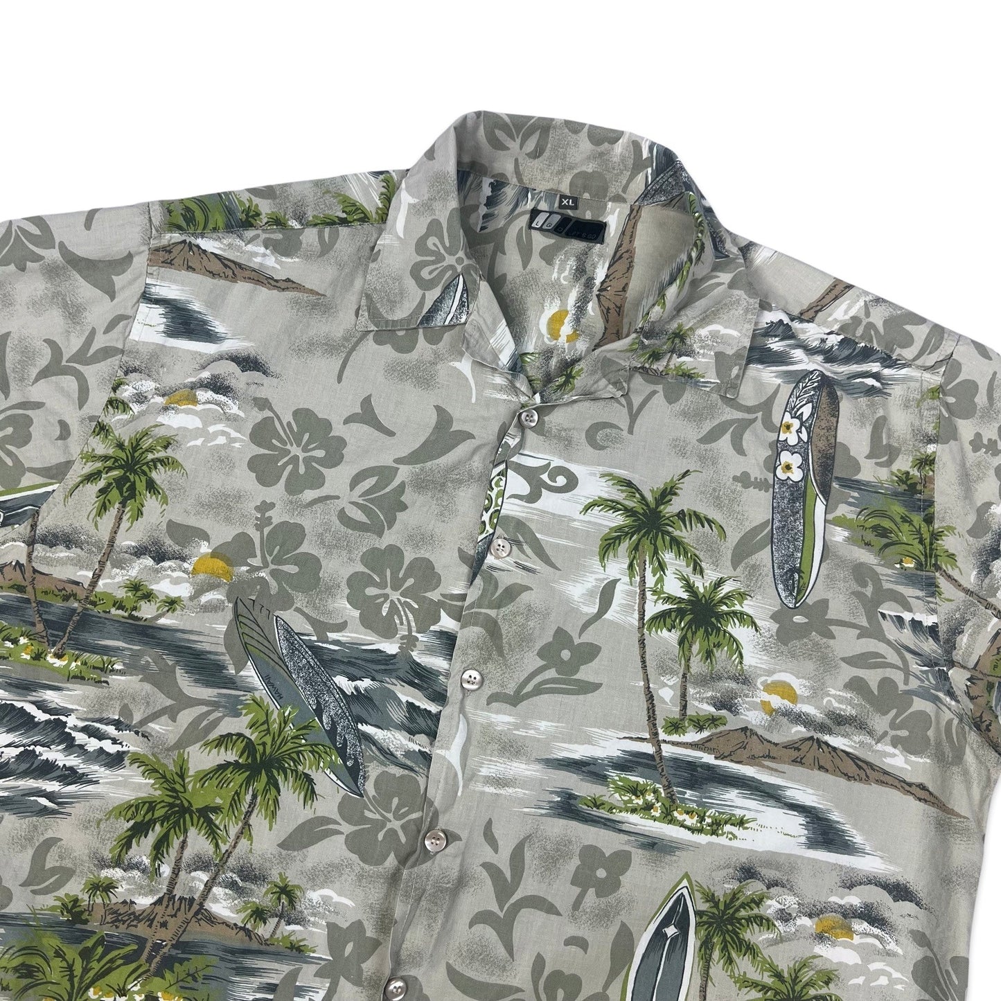 Vintage Y2K Island Theme Print Hawaiian Shirt XL XXL