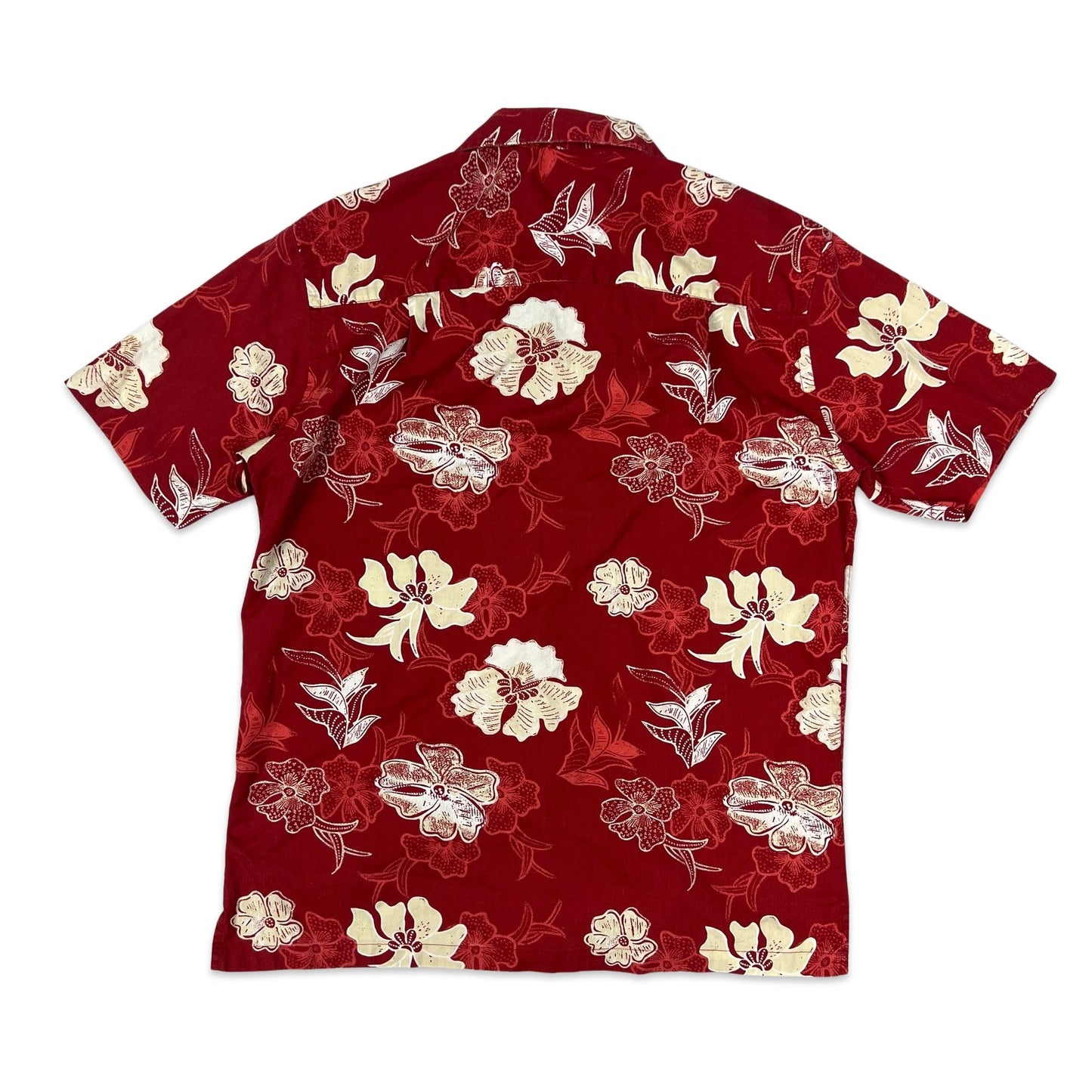 Vintage Angelo Litrico Red & White Floral Print Hawaiian Shirt S M