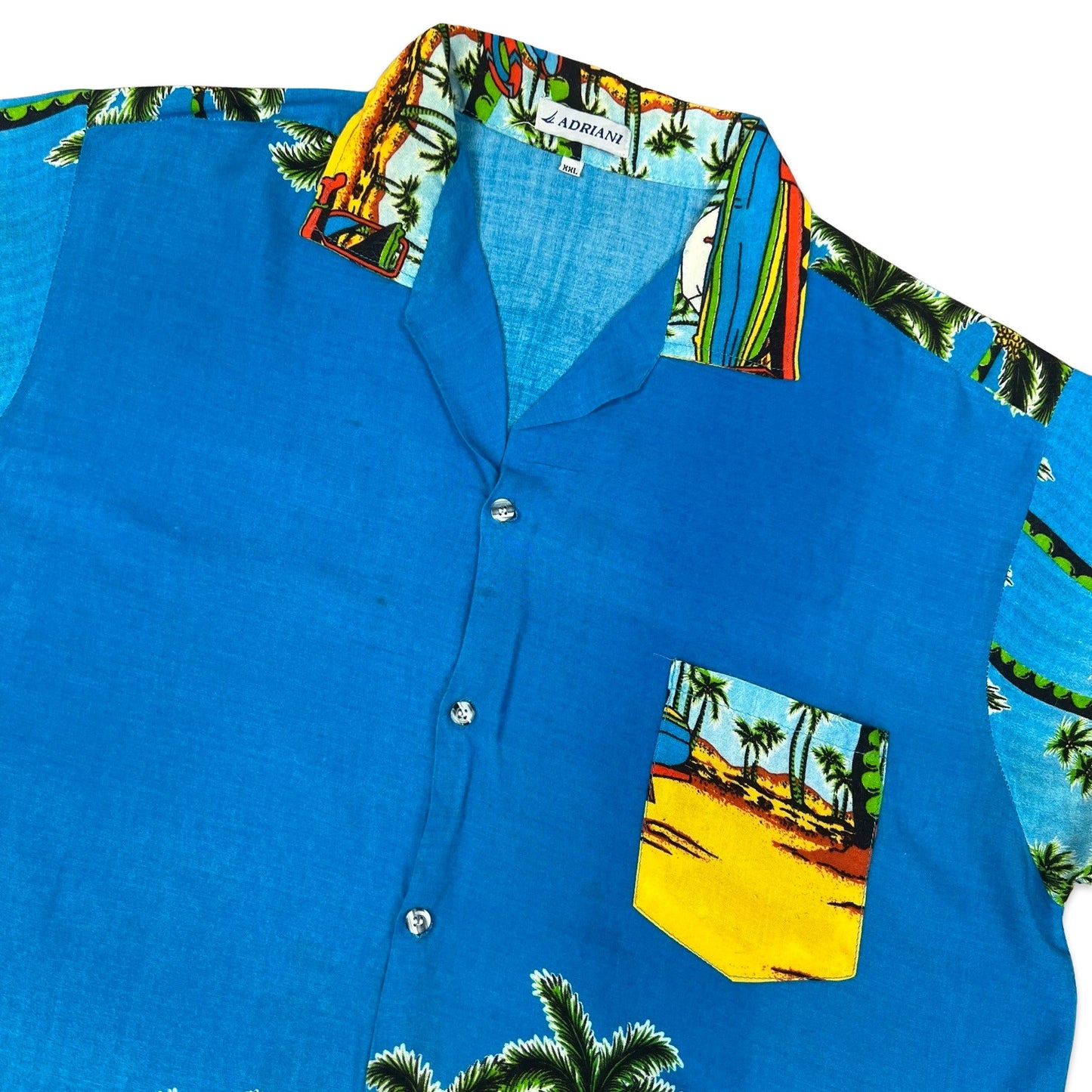 Vintage 'Adriani' Beach Print Hawaiian Shirt L XL
