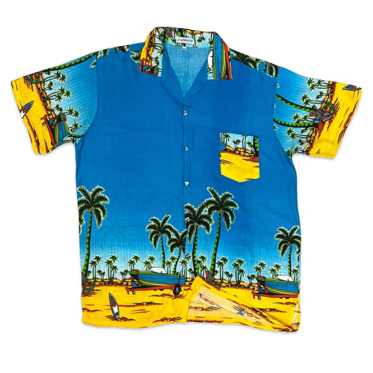 Vintage 'Adriani' Beach Print Hawaiian Shirt L XL