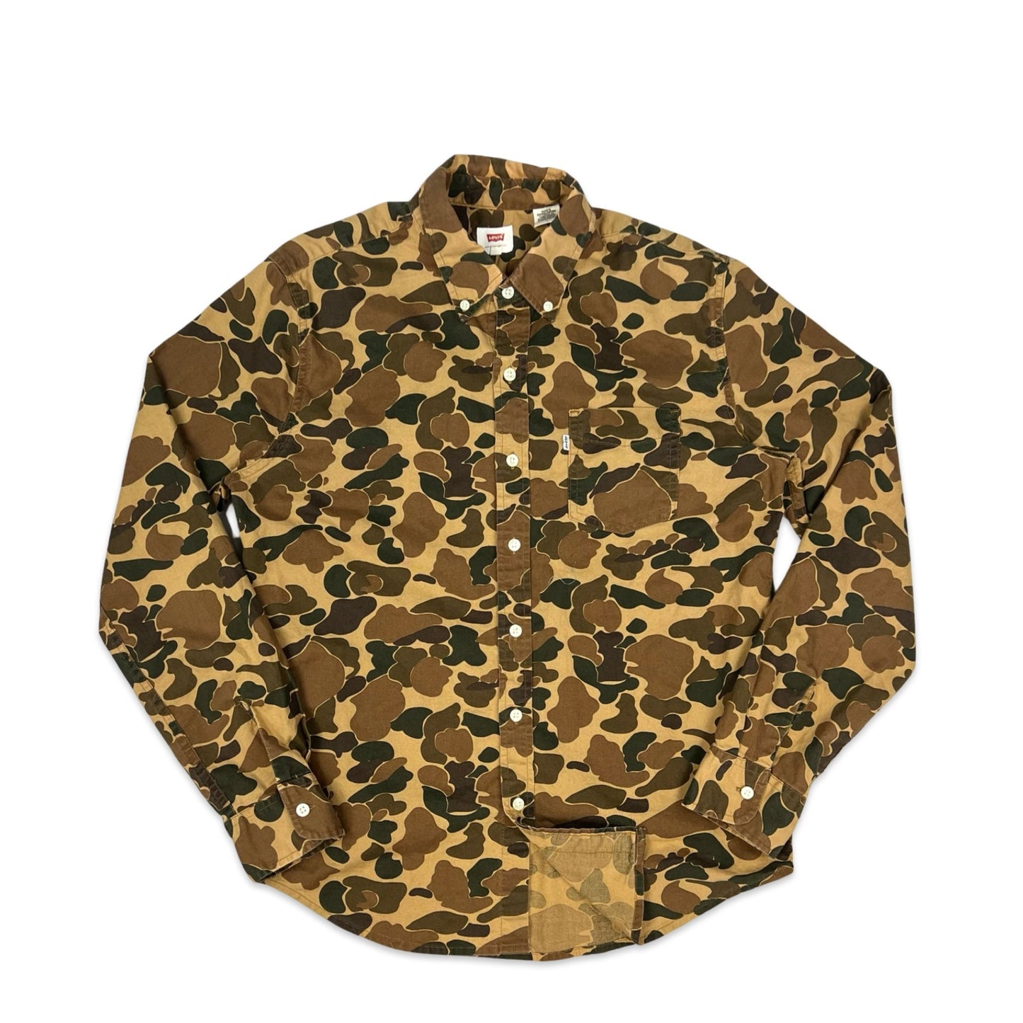 Levi's Brown and Green Hunting Camo Button-up Shirt S M