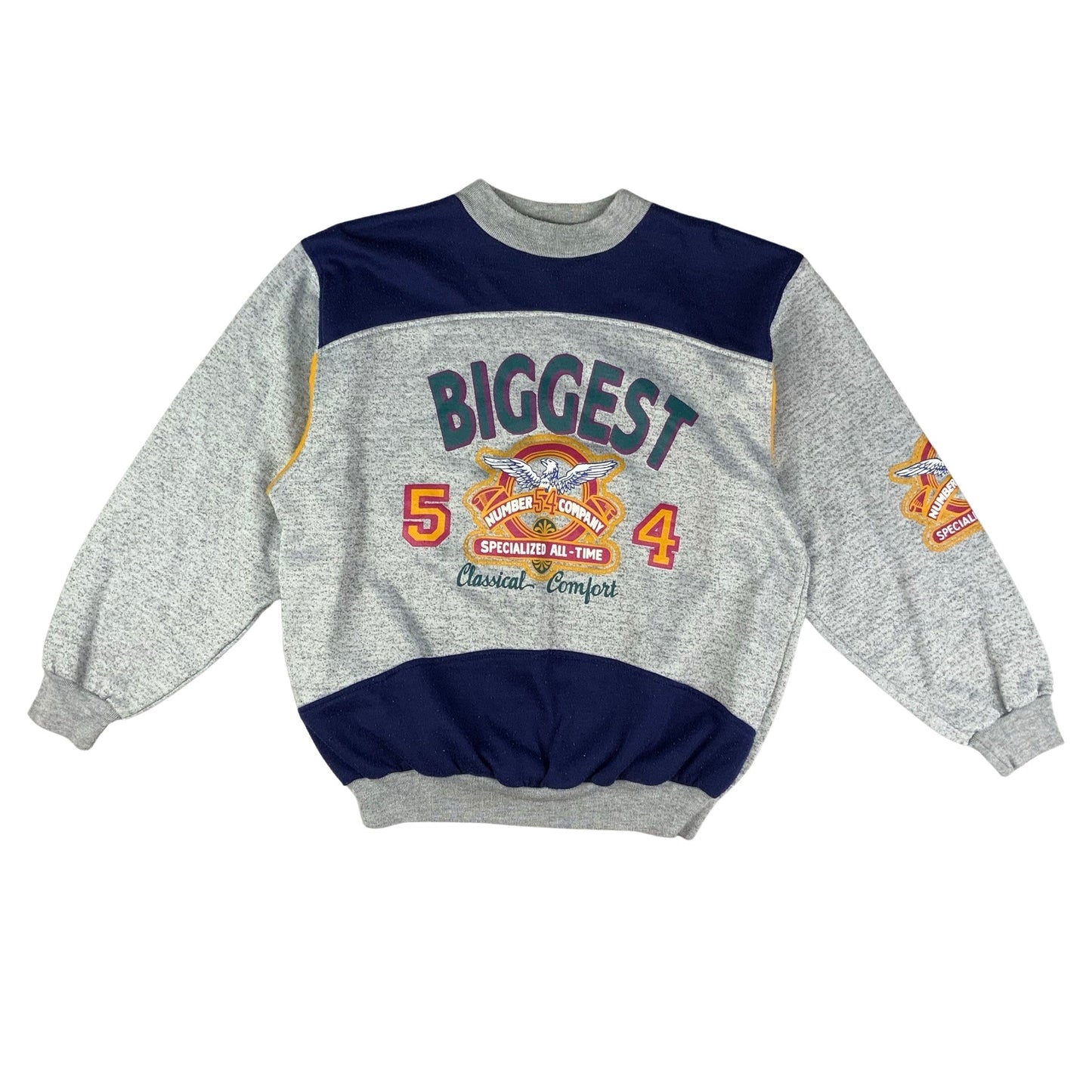 Vintage Grey Graphic Print Sweatshirt L