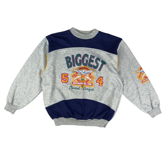 Vintage Grey Graphic Print Sweatshirt L