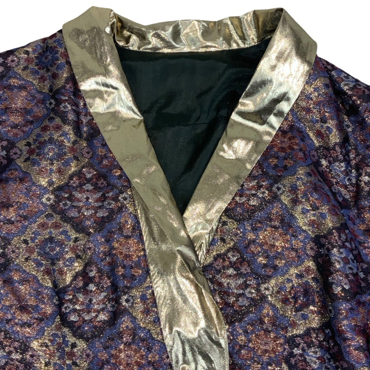 Vintage 80s 90s Purple Gold Geometric Blouse 12 14