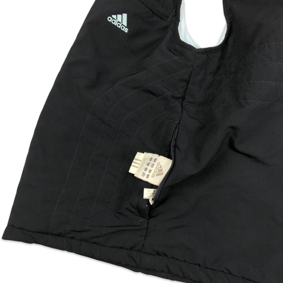 Vintage 00s Adidas Reversible Navy and Light Blue Puffer / Fleece Gilet 8