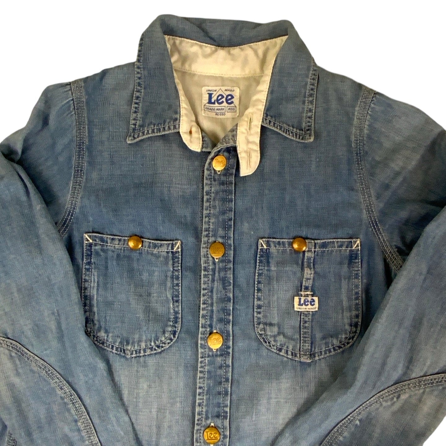 Vintage 90s Union Made Lee Denim Shirt 8 10 S