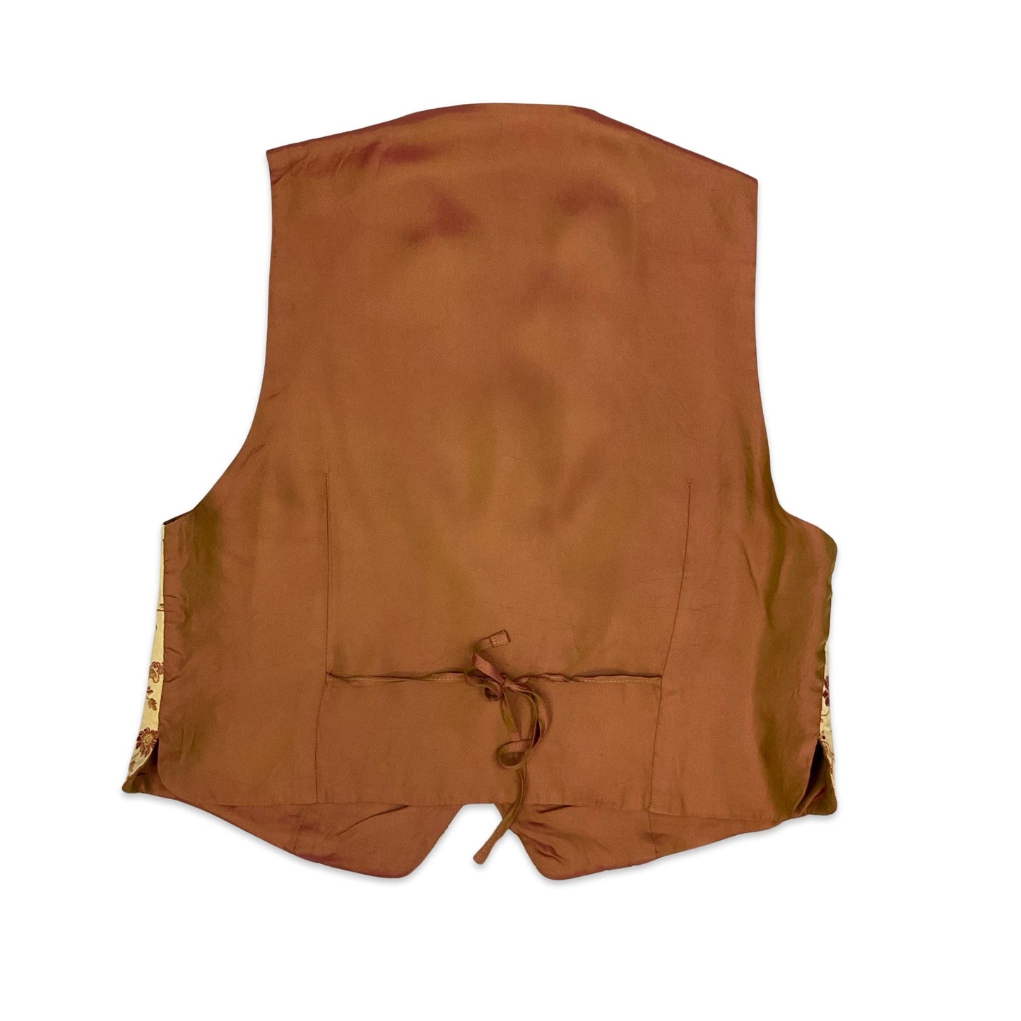 Vintage Orange & Cream Floral Waistcoat 12