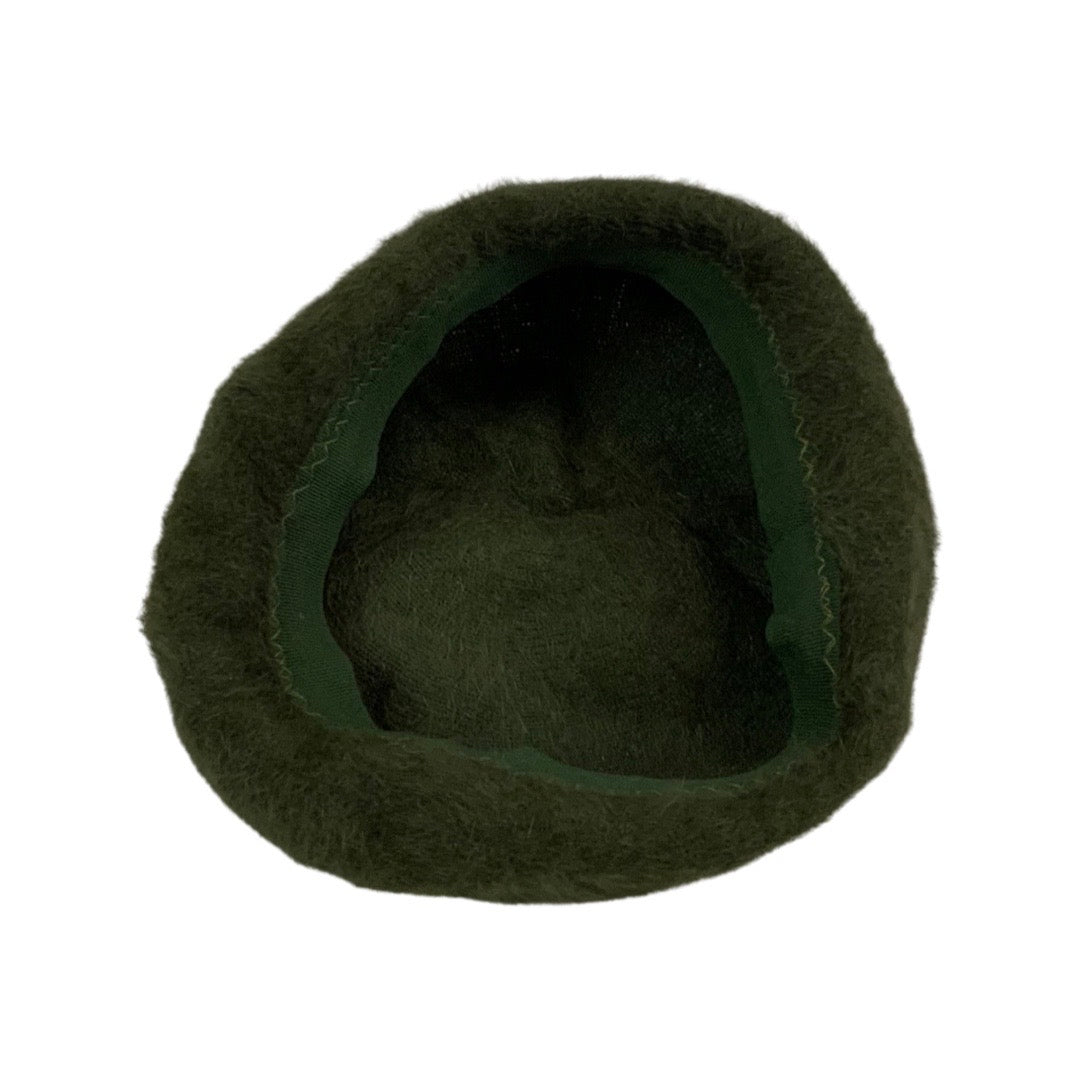 Vintage Green Angora Shaped Beret