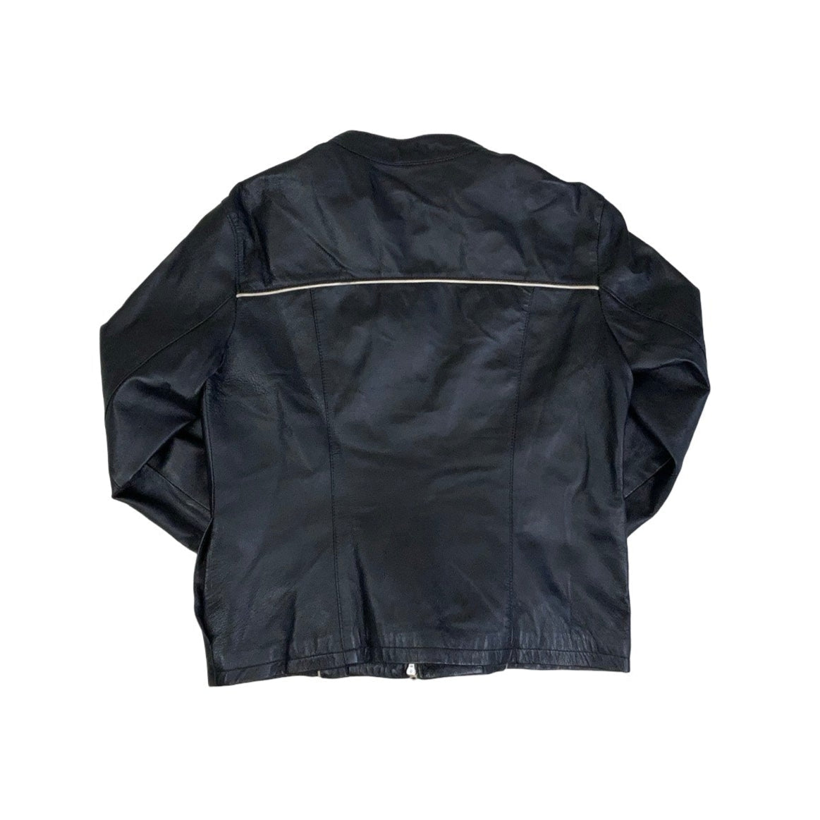 Vintage 90s Pelle Black Leather Biker Jacket 12 S