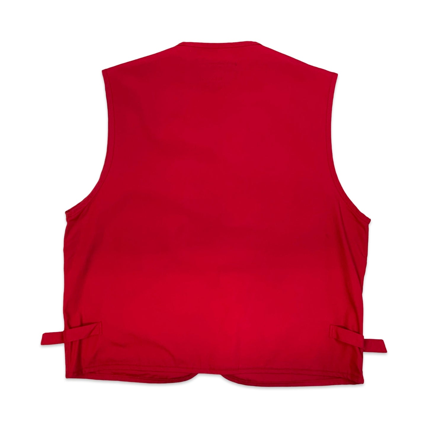 Red Utility Fisherman Cargo Gilet Vest S M