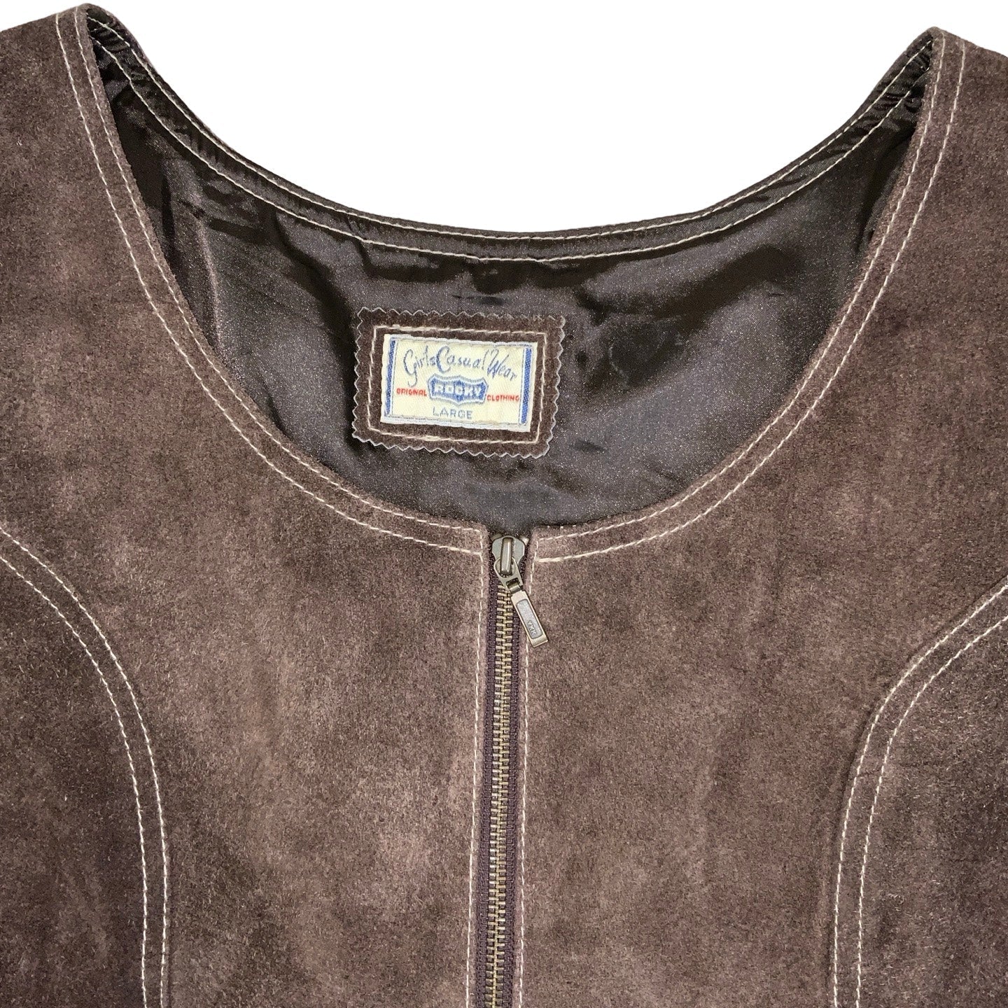 90s Y2K ‘Rocky’ Original Wear Brown Suede Sleeveless Mini Dress 10 12