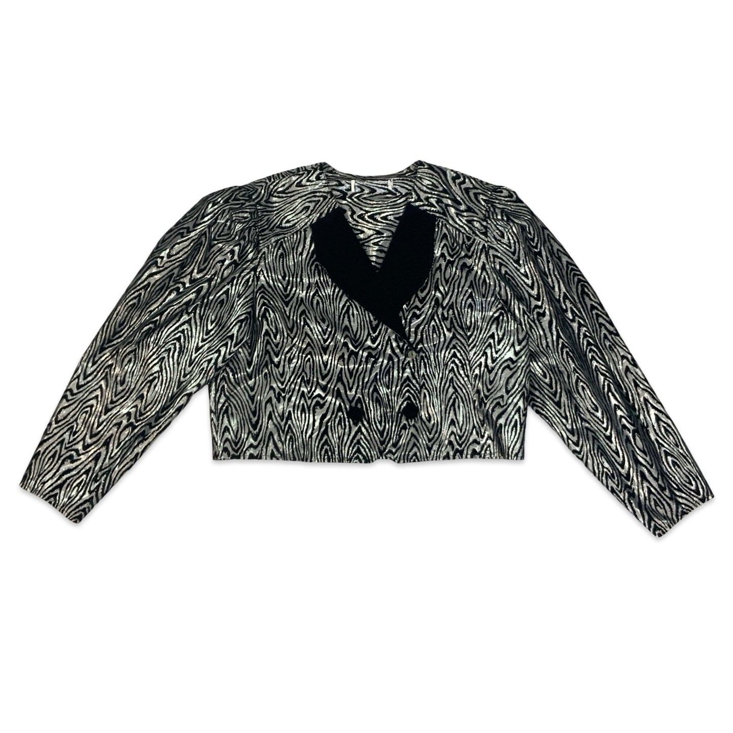 Vintage Black & Silver Cropped Jacket 16