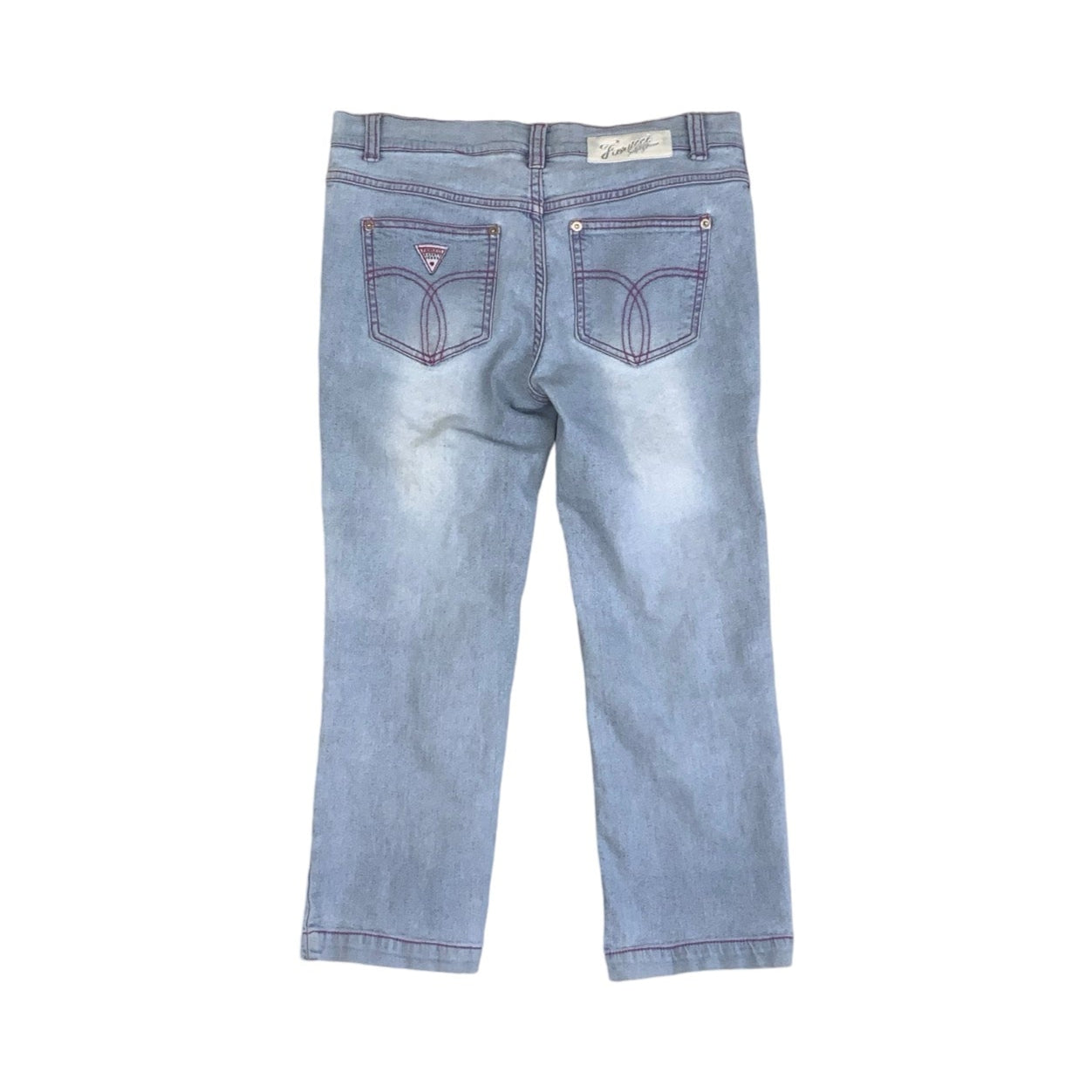 Vintage 90s Y2k ‘Fiorucci’ Light Blue Denim 3/4 Skinny Cropped Jeans 10 12