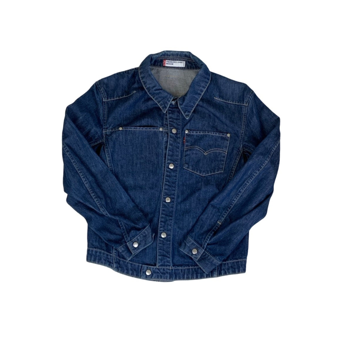 Vintage 90s Levi's Engineered Jeans Pop Button Denim Lightweight Shirt Jacket S