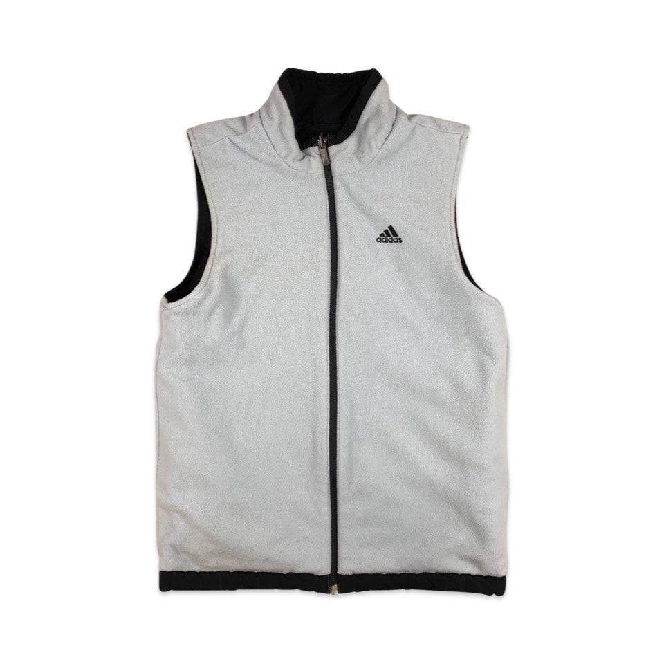 Vintage 00s Adidas Reversible Navy and Light Blue Puffer / Fleece Gilet 8