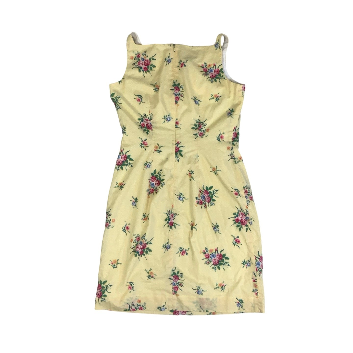 Vintage 90s y2k ‘Ralph Lauren’ Yellow Pink Floral Sleeveless Mini Dress 12 14
