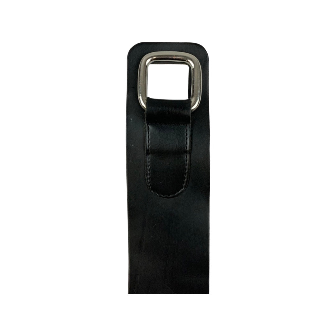 Vintage 90s Black Square Buckle Leather Belt