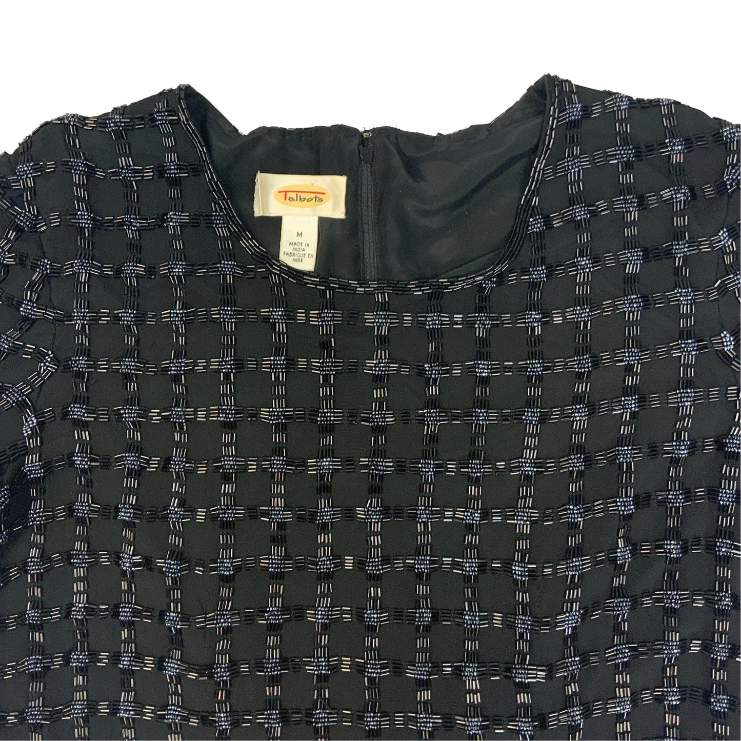 80 Black Beaded Short Sleeve Blouse 14