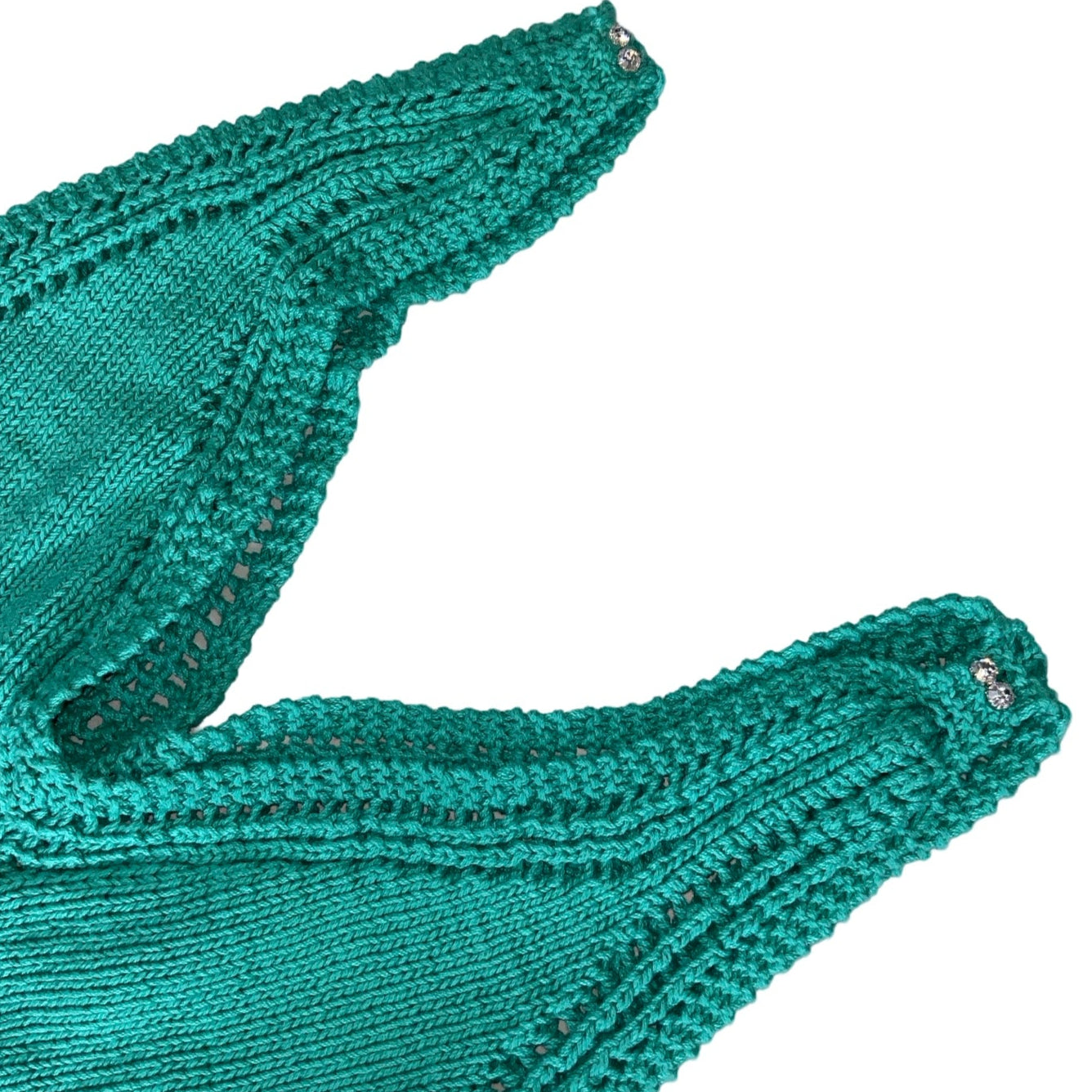Vintage 90s Y2K Teal Green Crop Bralette Tank Top 6 XS