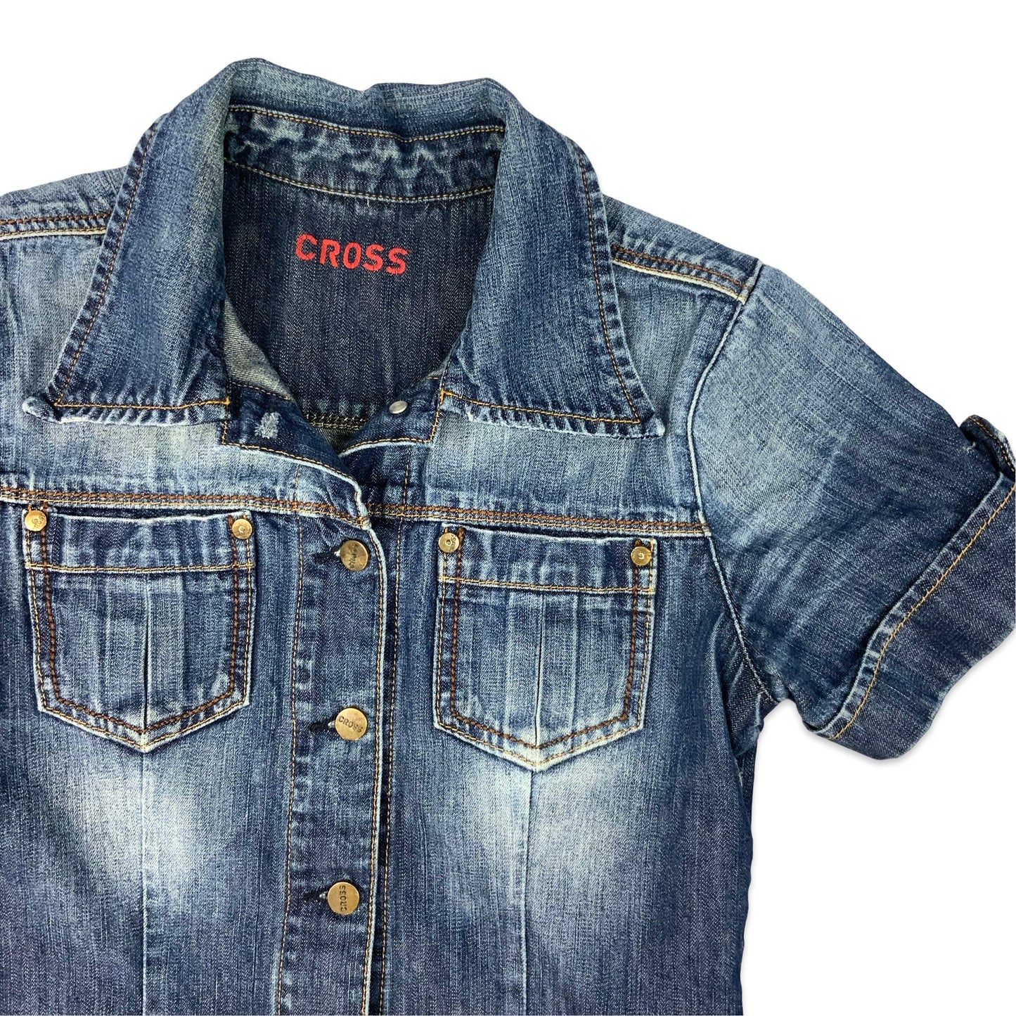 Y2K Blue Denim Button-up Minidress 12