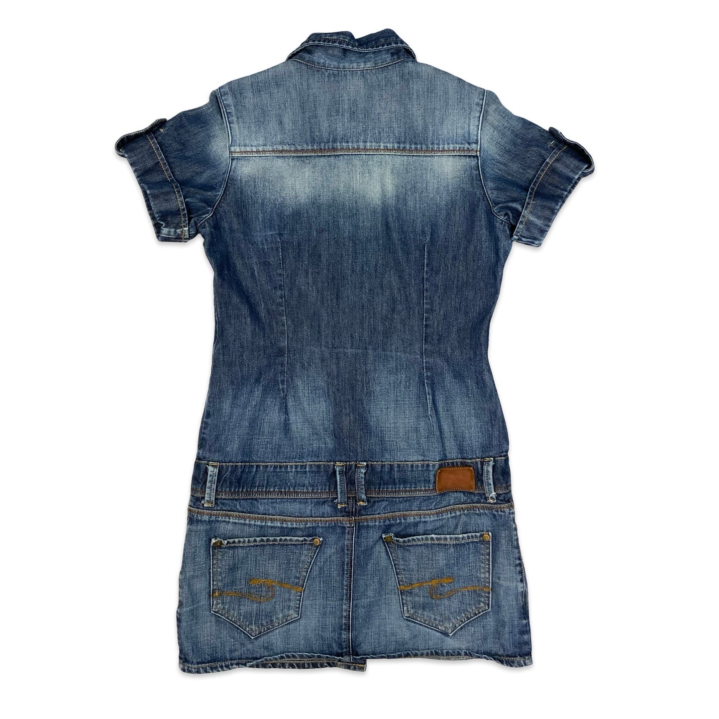 Y2K Blue Denim Button-up Minidress 12