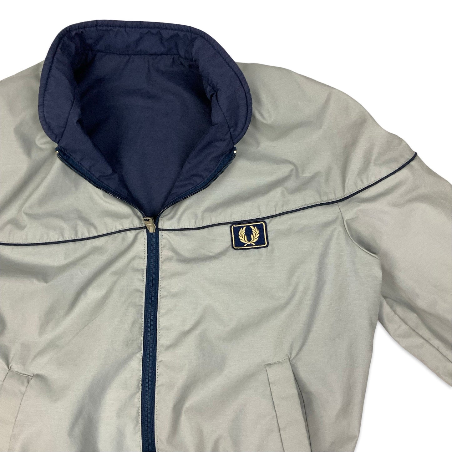 Vintage Fred Perry Navy / Grey Reversible Bomber Jacket M