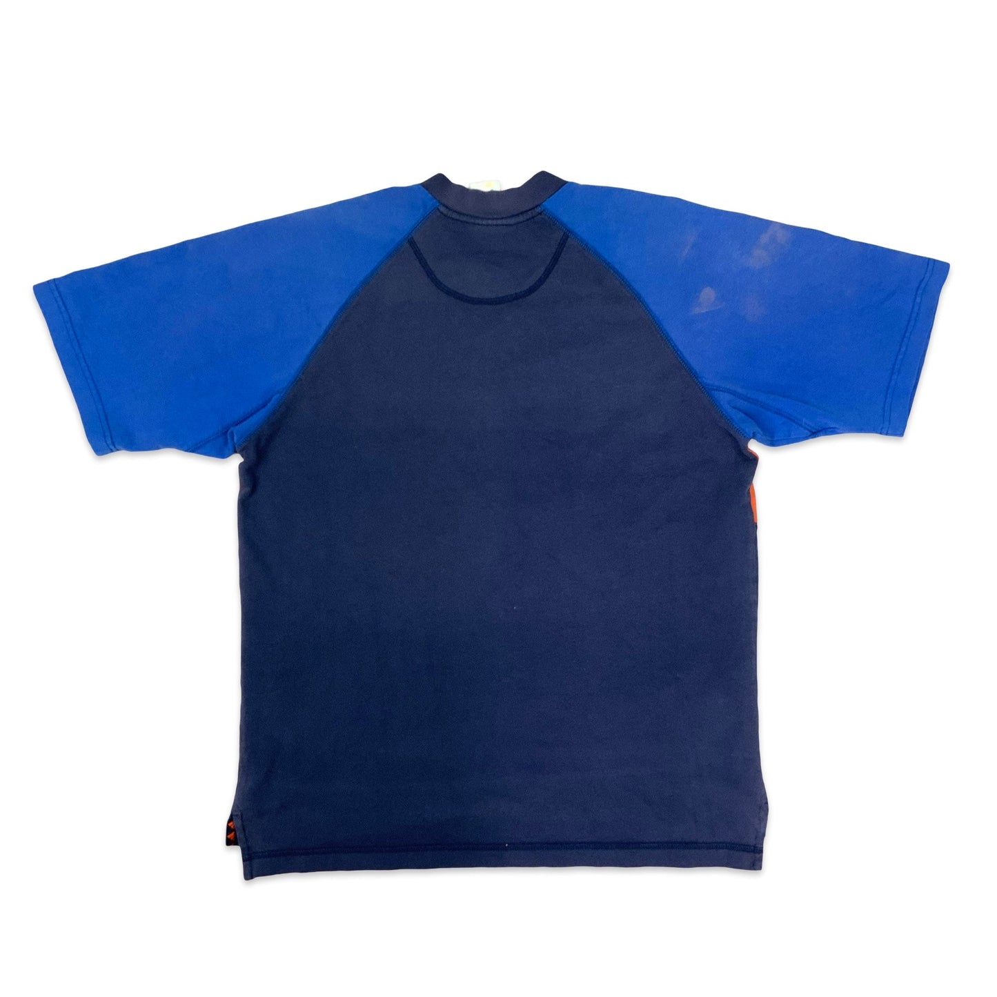 Vintage 90s Adidas Blue & Orange Embroidered Big Logo Tee L