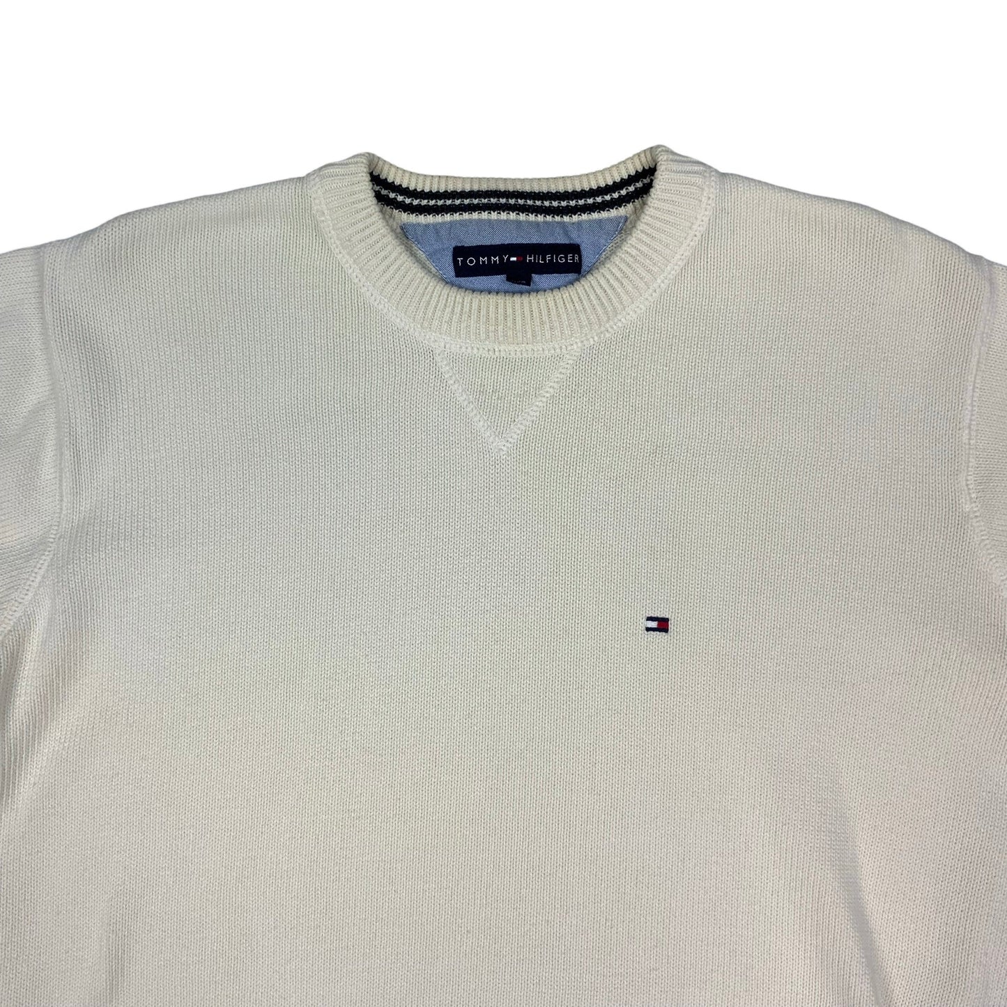 00s White Tommy Hilfiger Knit Jumper L